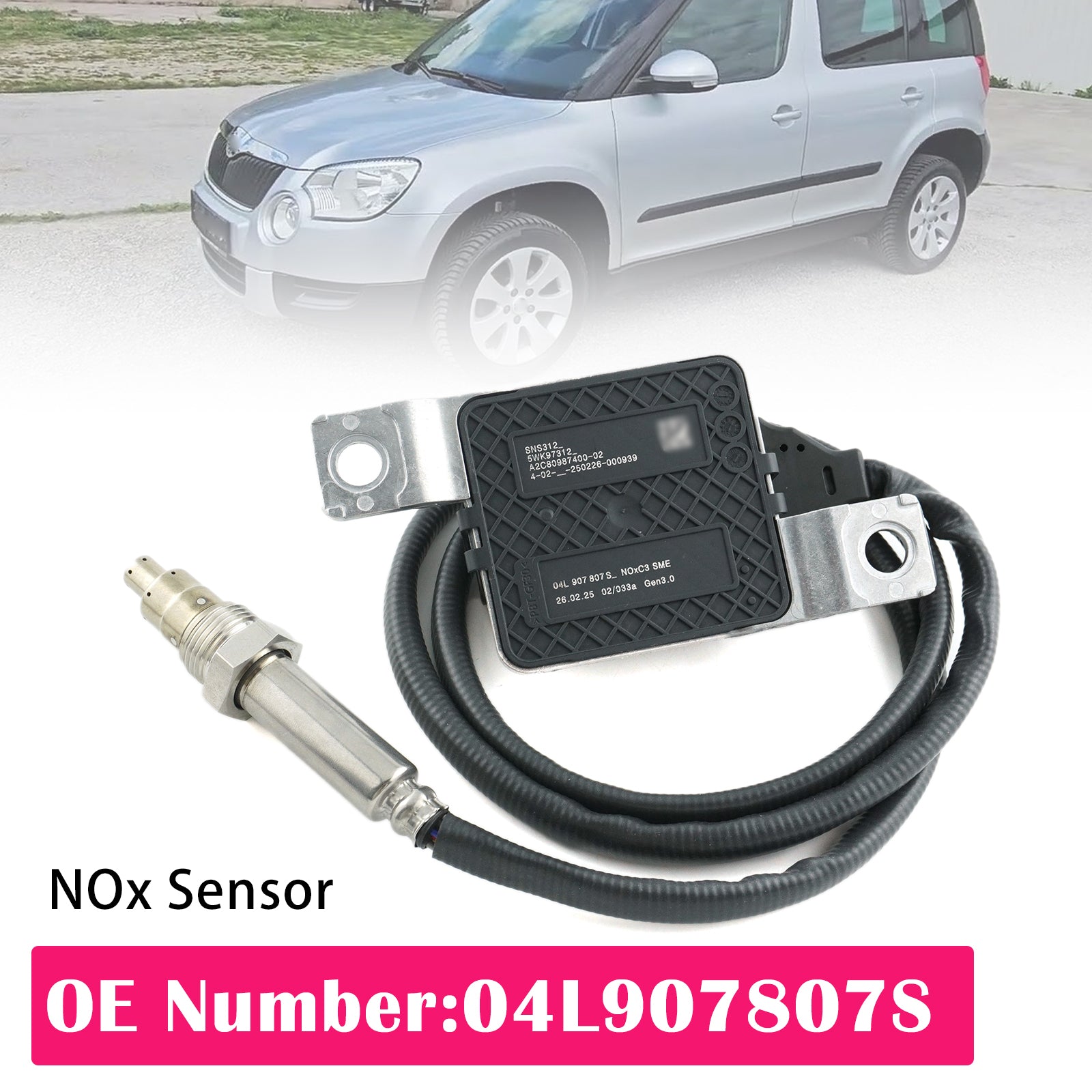 Nitrogen Oxide NOx Sensor 04L907807S 5WK97312 For SKODA YETI 2.0 TDI 2009-2017