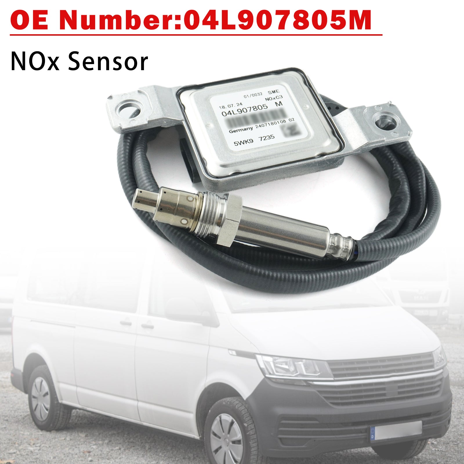 Nitrogen Oxide NOx Sensor 04L907805M For VW T6 Multivan Transporter 6 2015-2019