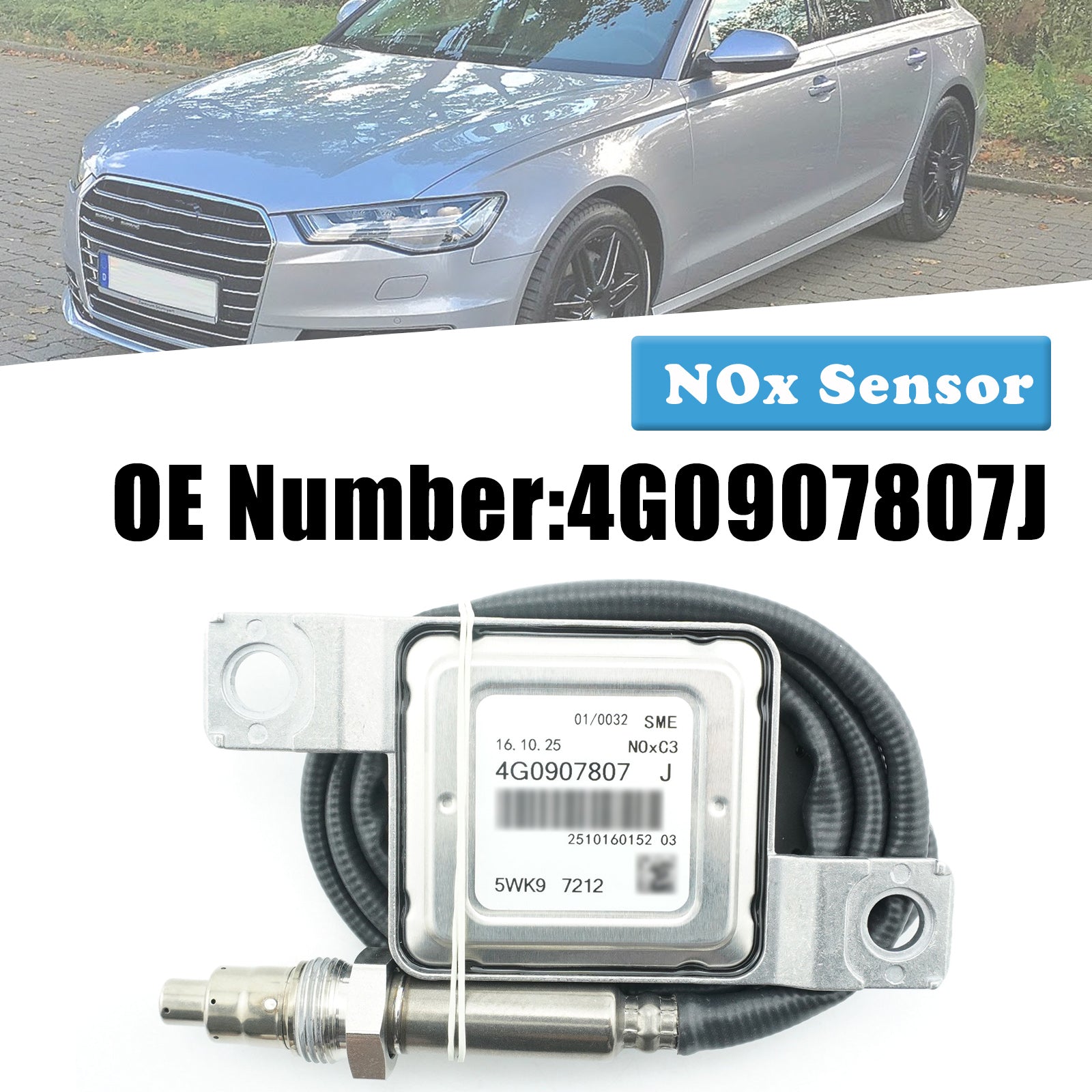 Nitrogen Oxide NOx Sensor 4G0907807J For Audi A6 Avant A6 A7 Sportback 3.0 TDI