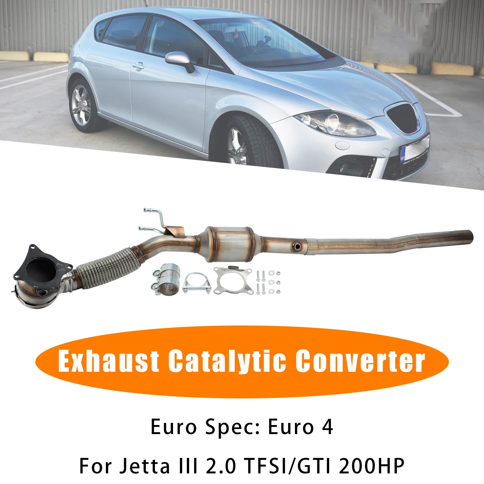 Exhaust Catalytic Converter For Audi A3 Seat Leon VW Golf V Jetta III 2.0