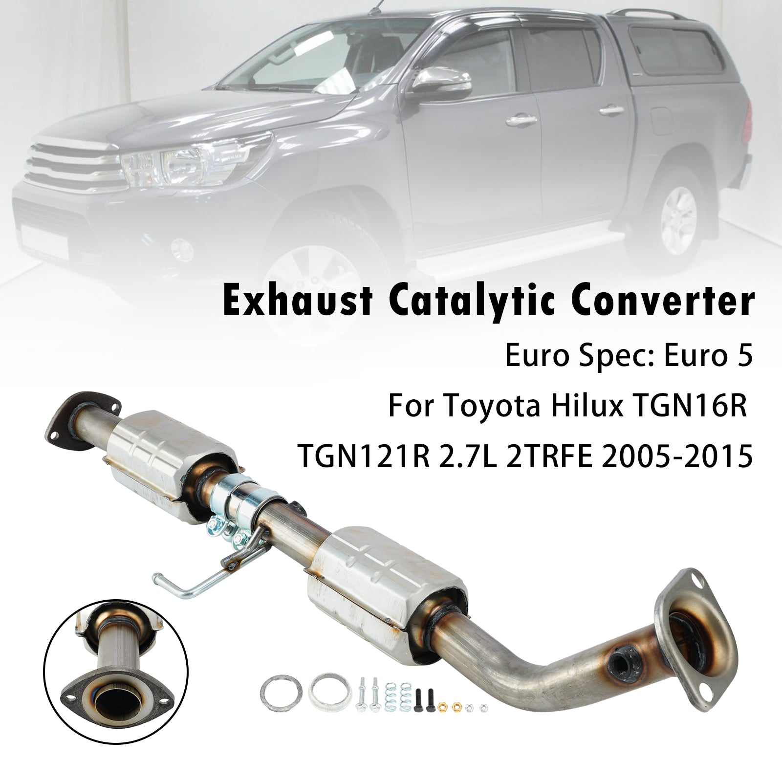Catalytic Converter For Toyota Hilux TGN16R TGN121R 2.7L 2TRFE 2005-2015
