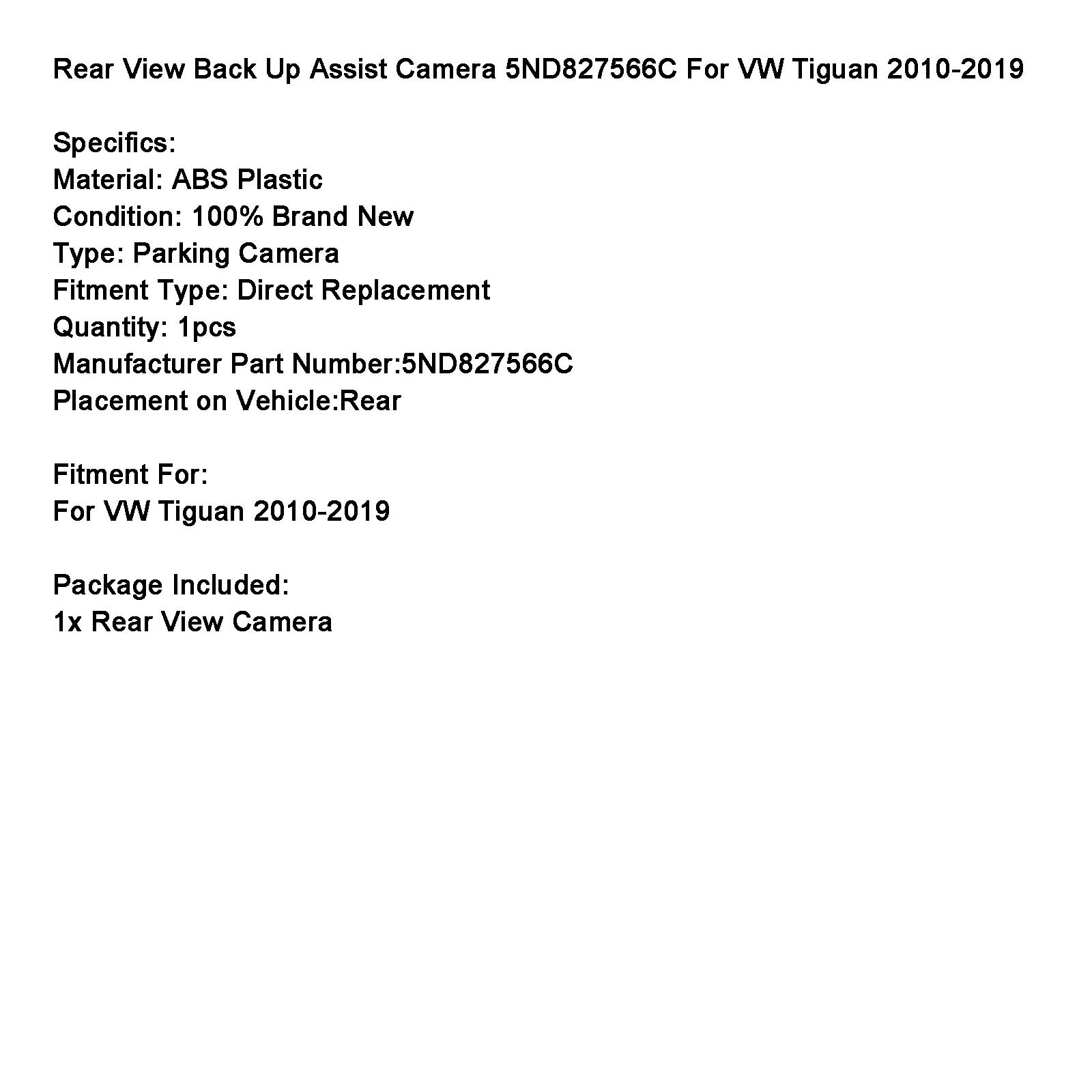 Rear View Back Up Assist Camera 5ND827566C For VW Tiguan 2010-2019