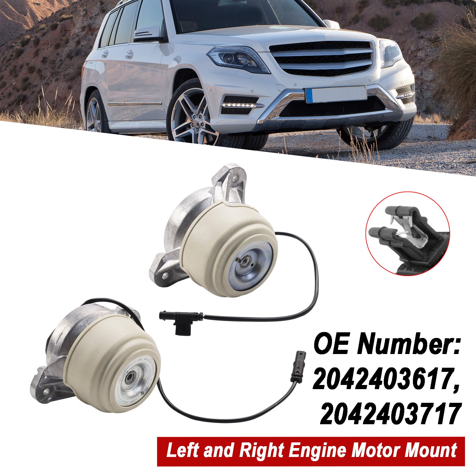 Left Right Engine Mount 2042403617 2042403717 For Mercedes-Benz GLK250 2013-2015