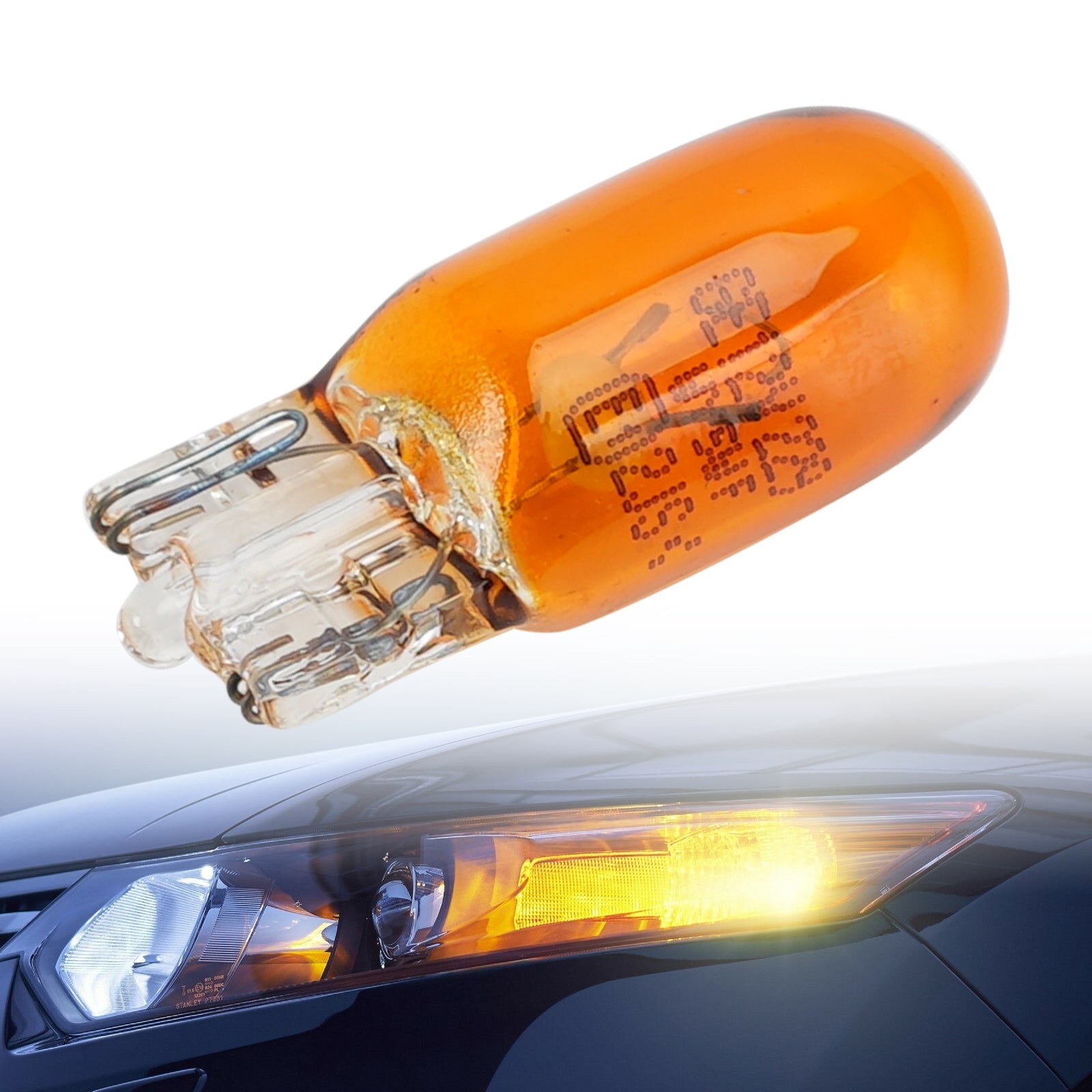 Car Light Halogen Amber Signal Bulb WY5W T10 501AF 12V 5W W2.1?ā”?.5D For GE