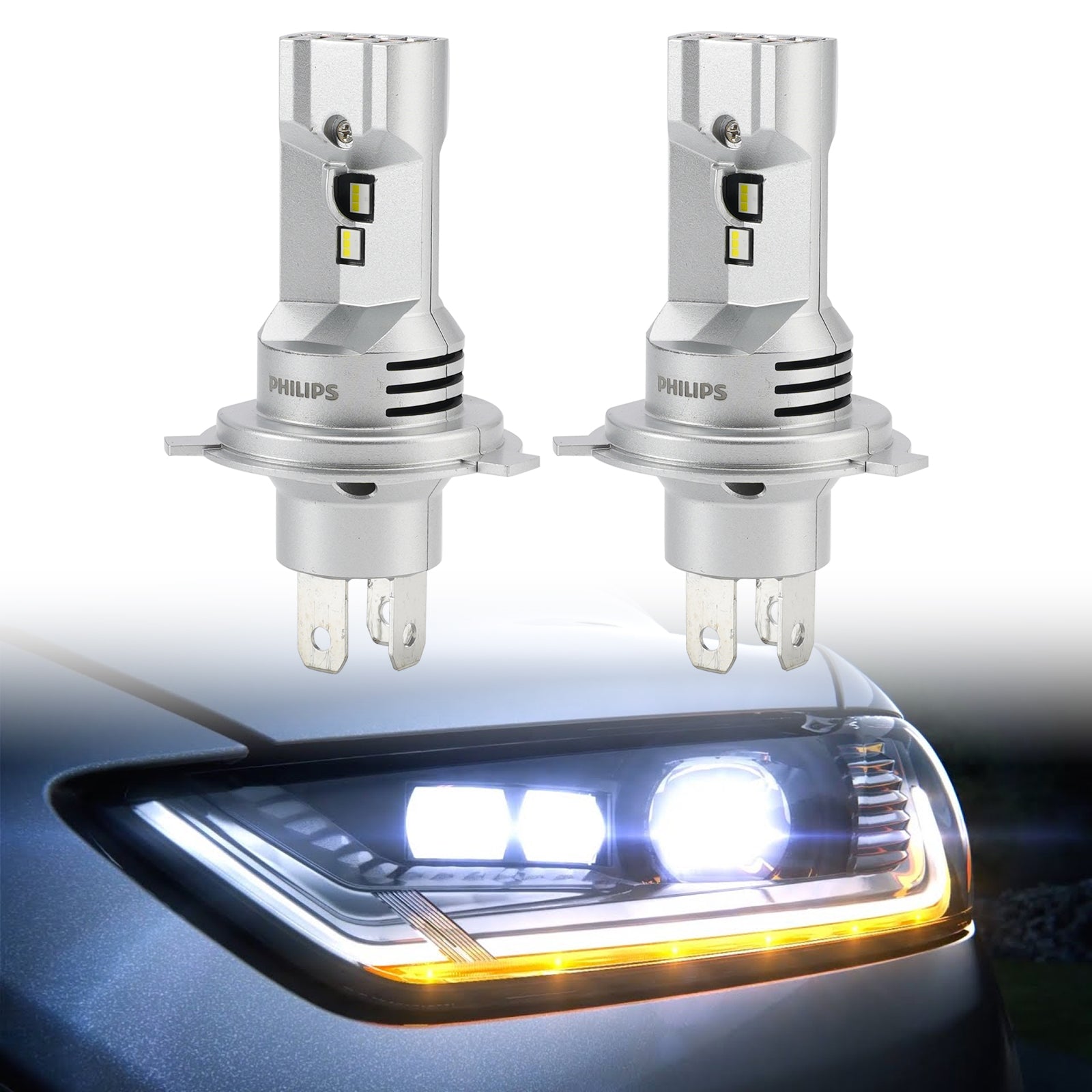 Car Light LED X-tremeUltinon H4 11342U92X2 12/24V 18W 5800K For PHILIPS