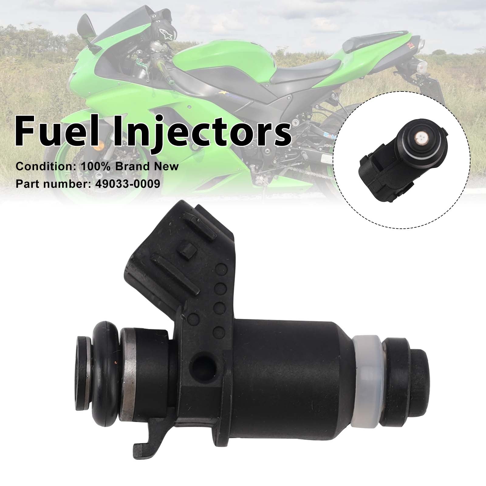 Fuel Injectors 49033-0009 For Kawasaki ZX-6R ZX-6RR ZX636 05-06