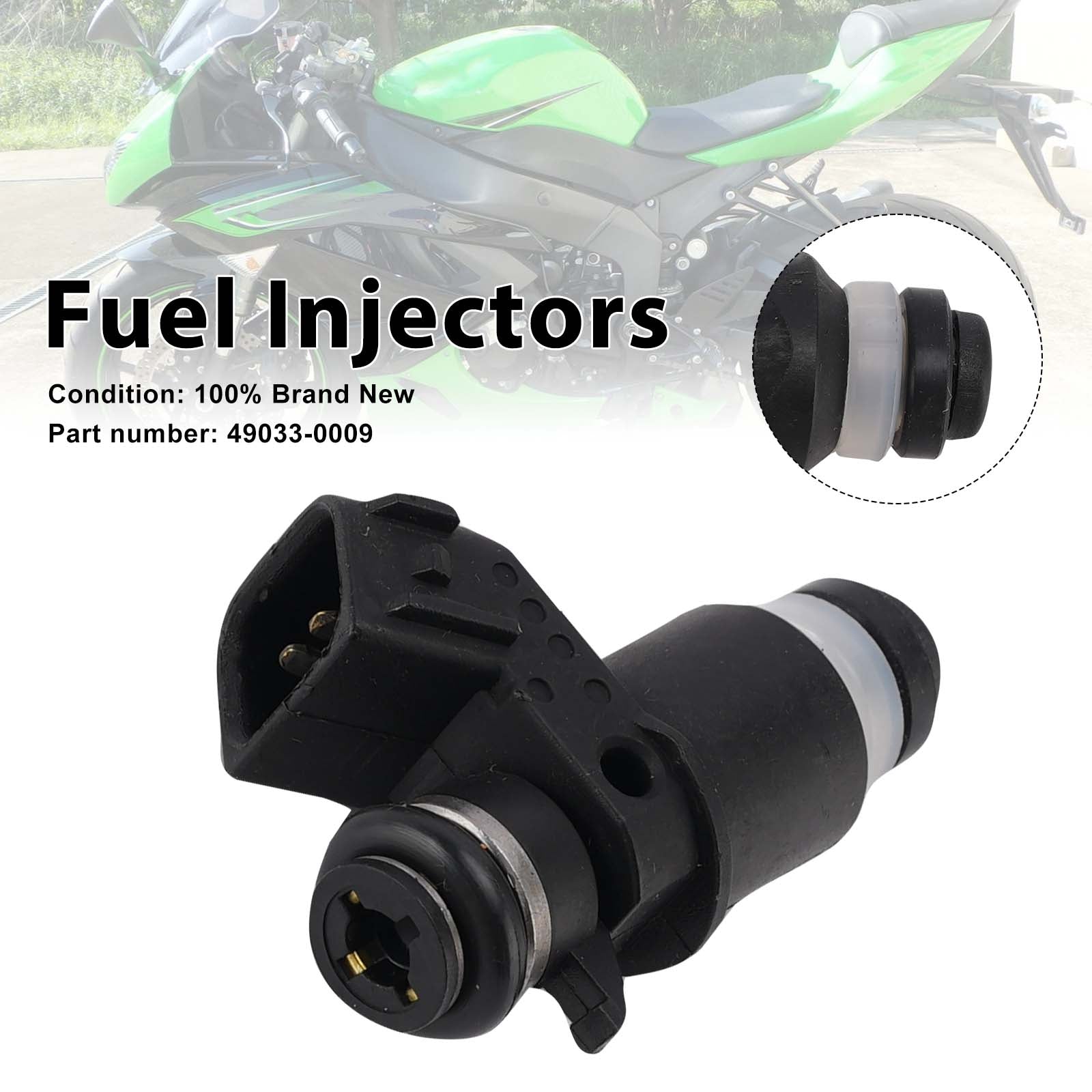 Fuel Injectors 49033-0009 For Kawasaki ZX-6R ZX-6RR ZX636 05-06