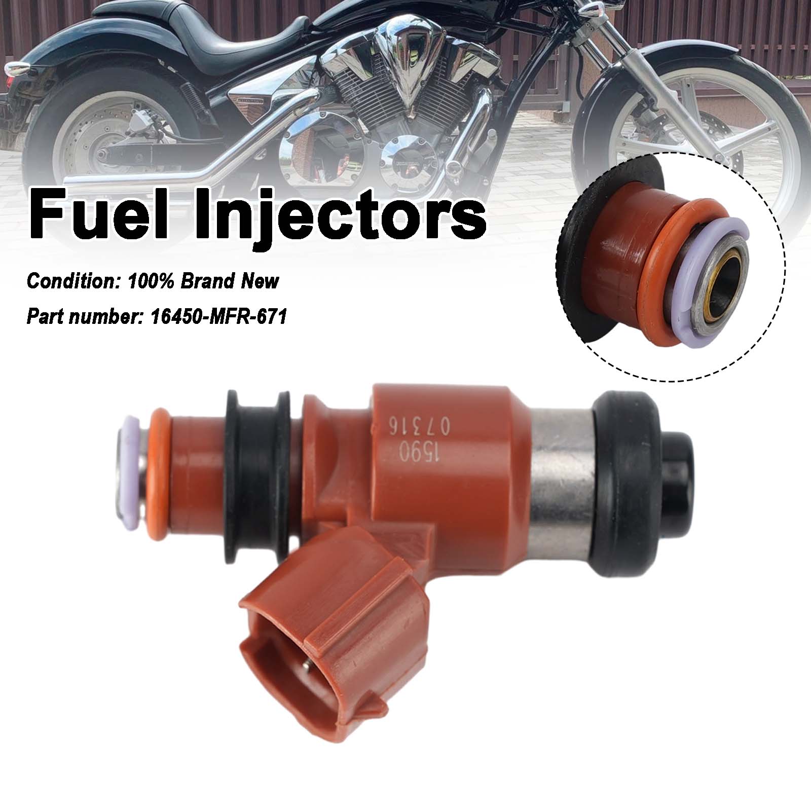 Fuel Injectors 16450-MFR-671 For Honda VT1300 2010-2025