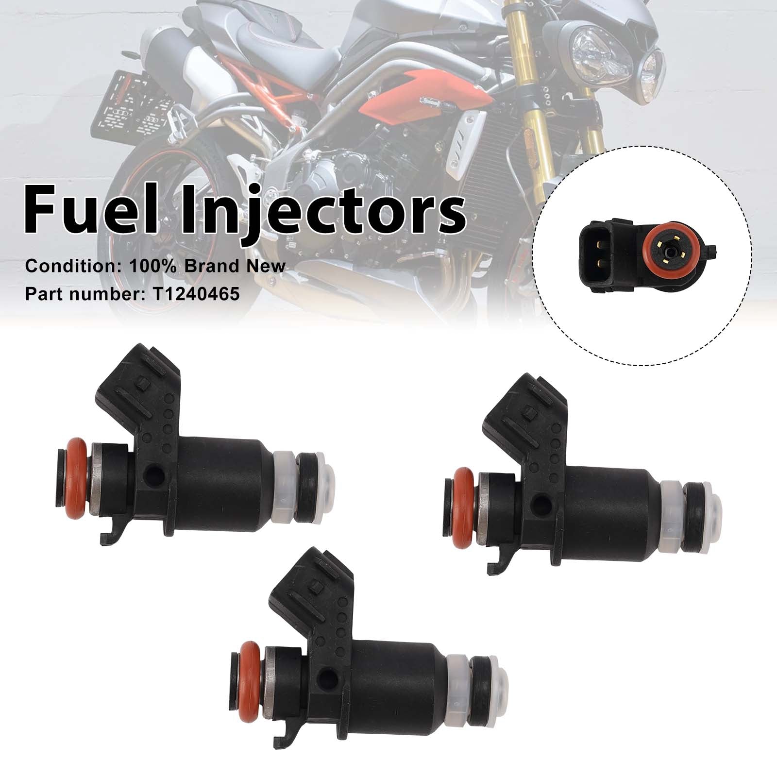 3PC Fuel Injectors T1240465 For Speed Triple 1050 2005-2015