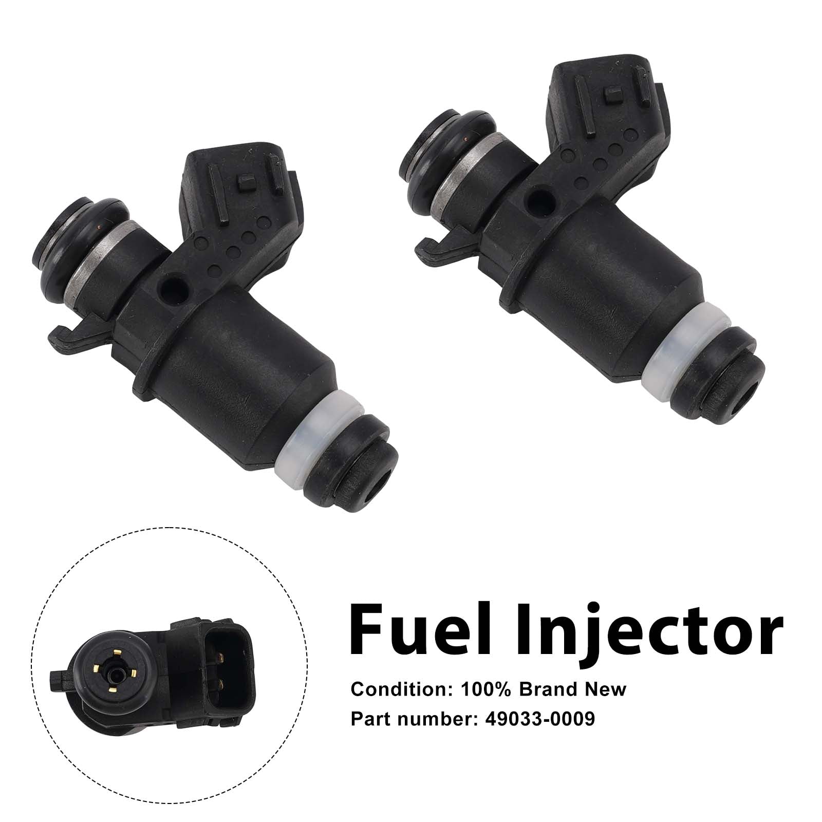 2PC Fuel Injectors 49033-0009 For Kawasaki ZX-6R ZX-6RR ZX636 05-06