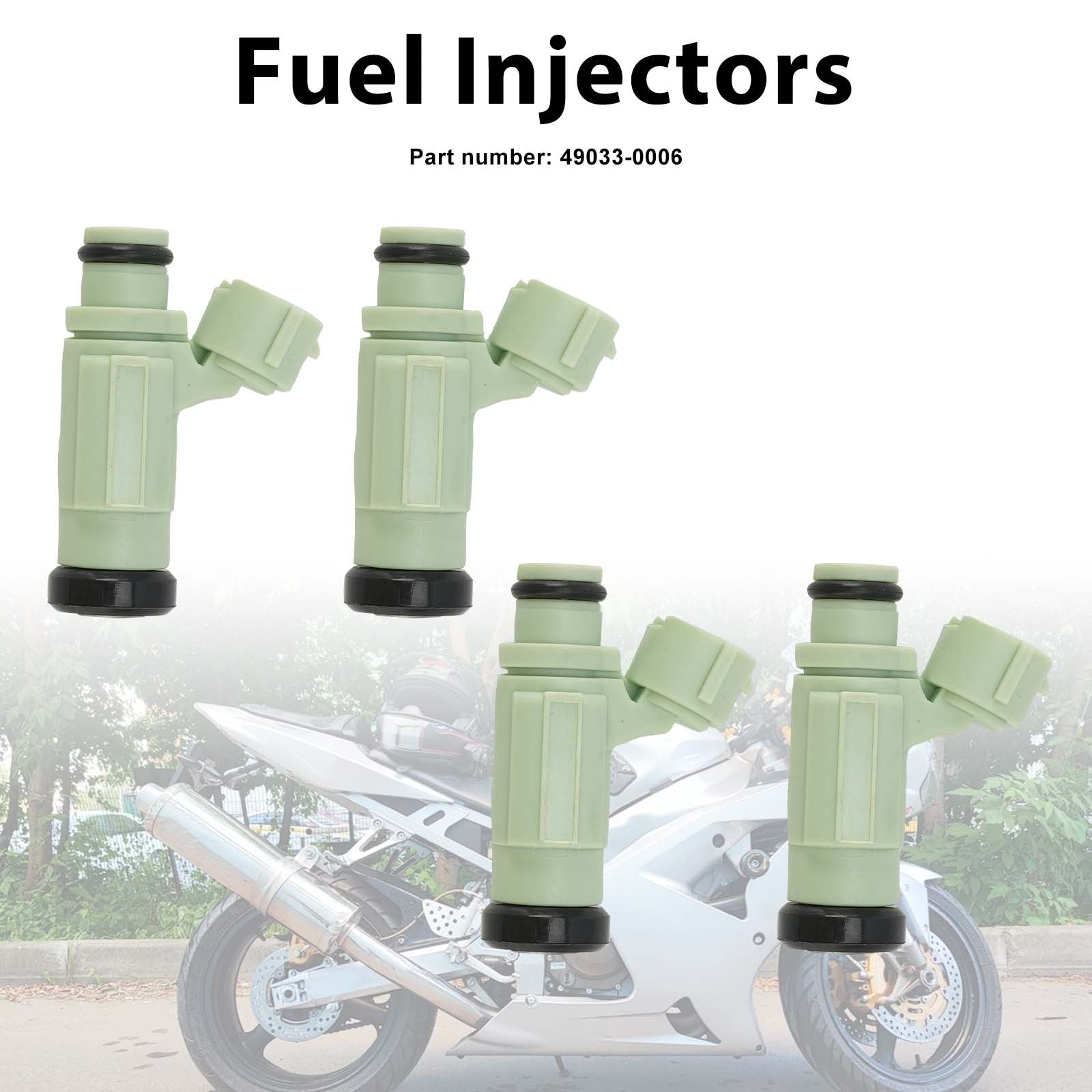 4PC Fuel Injectors 49033-0006 For Kawasaki NINJA ZX636 ZX-6R 2004-2006
