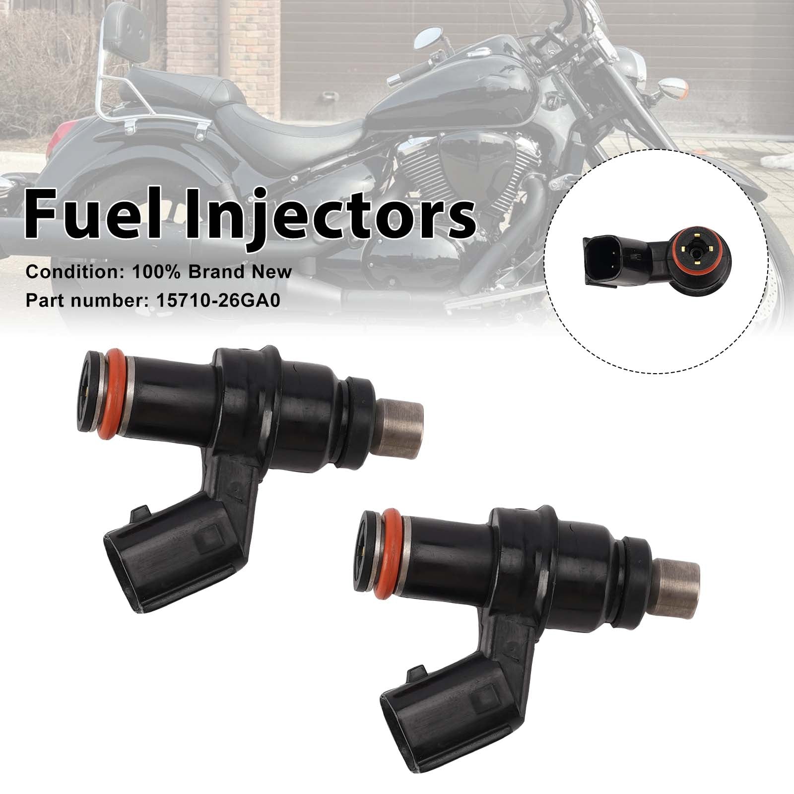 2PC Fuel Injectors 15710-26GA0 For Suzuki BOULEVARD C50 C50T M50 2007-2012