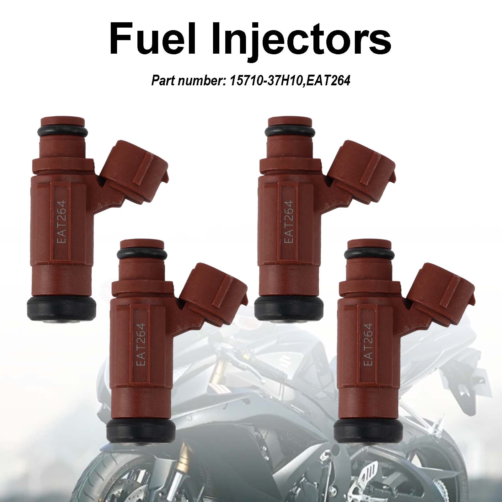 4PC EAT264 Fuel Injectors 15710-37H10 For Suzuki GSX-R600 GSX-R750 08-09
