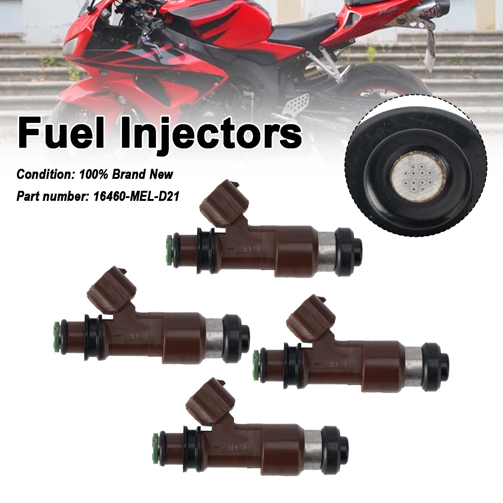 4PC Fuel Injectors 16460-MEL-D21 For Honda CBR1000RR 2006-2007