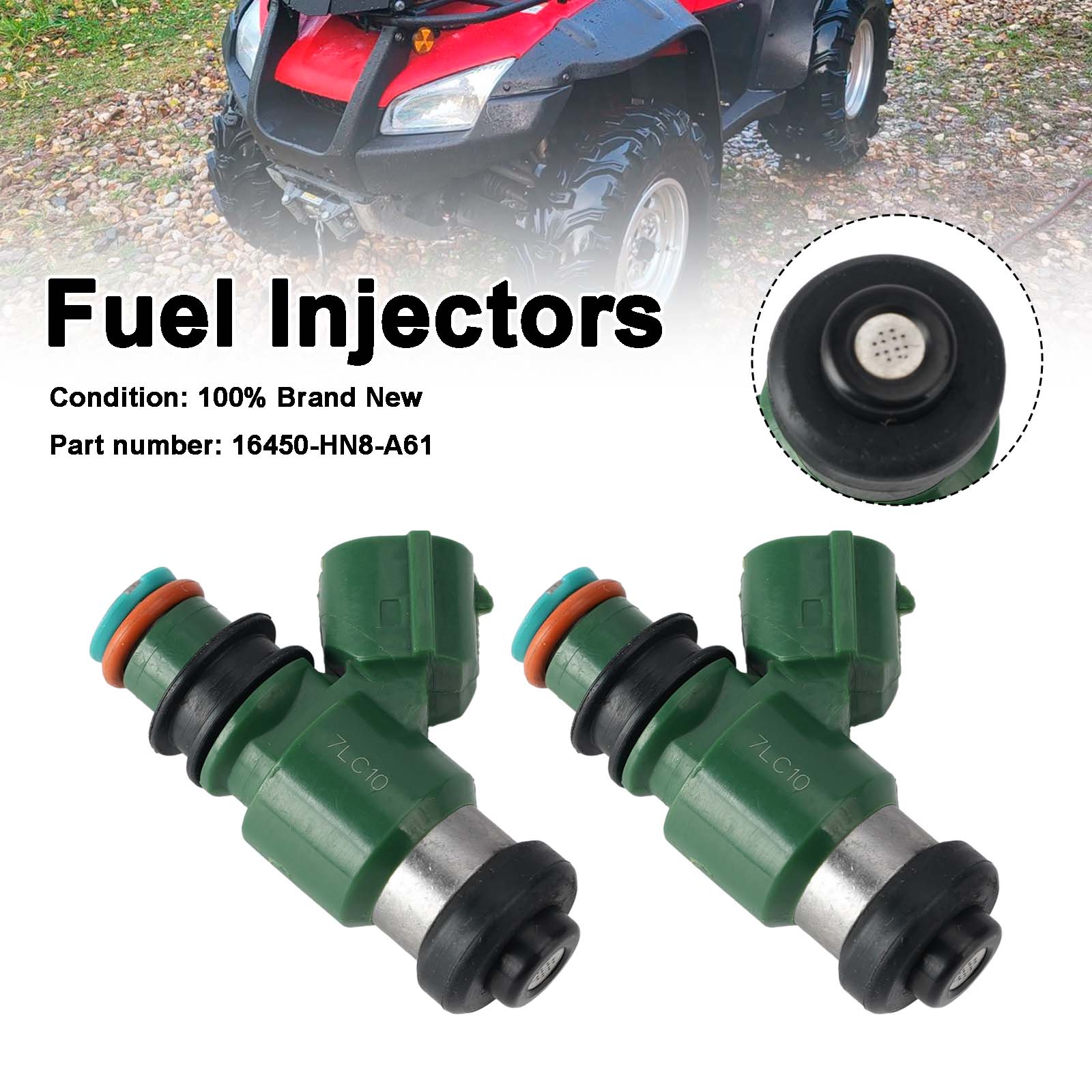 2PC Fuel Injectors 16450-HN8-A61 For Honda TRX680FA SXS700 MUV700 TRX700XX 06-18