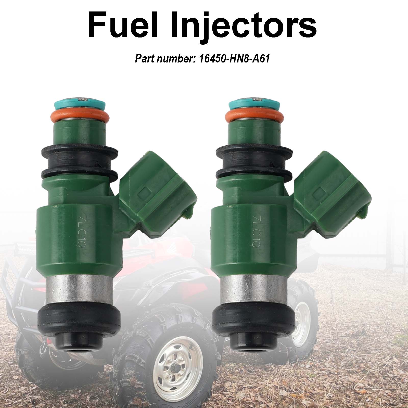 2PC Fuel Injectors 16450-HN8-A61 For Honda TRX680FA SXS700 MUV700 TRX700XX 06-18