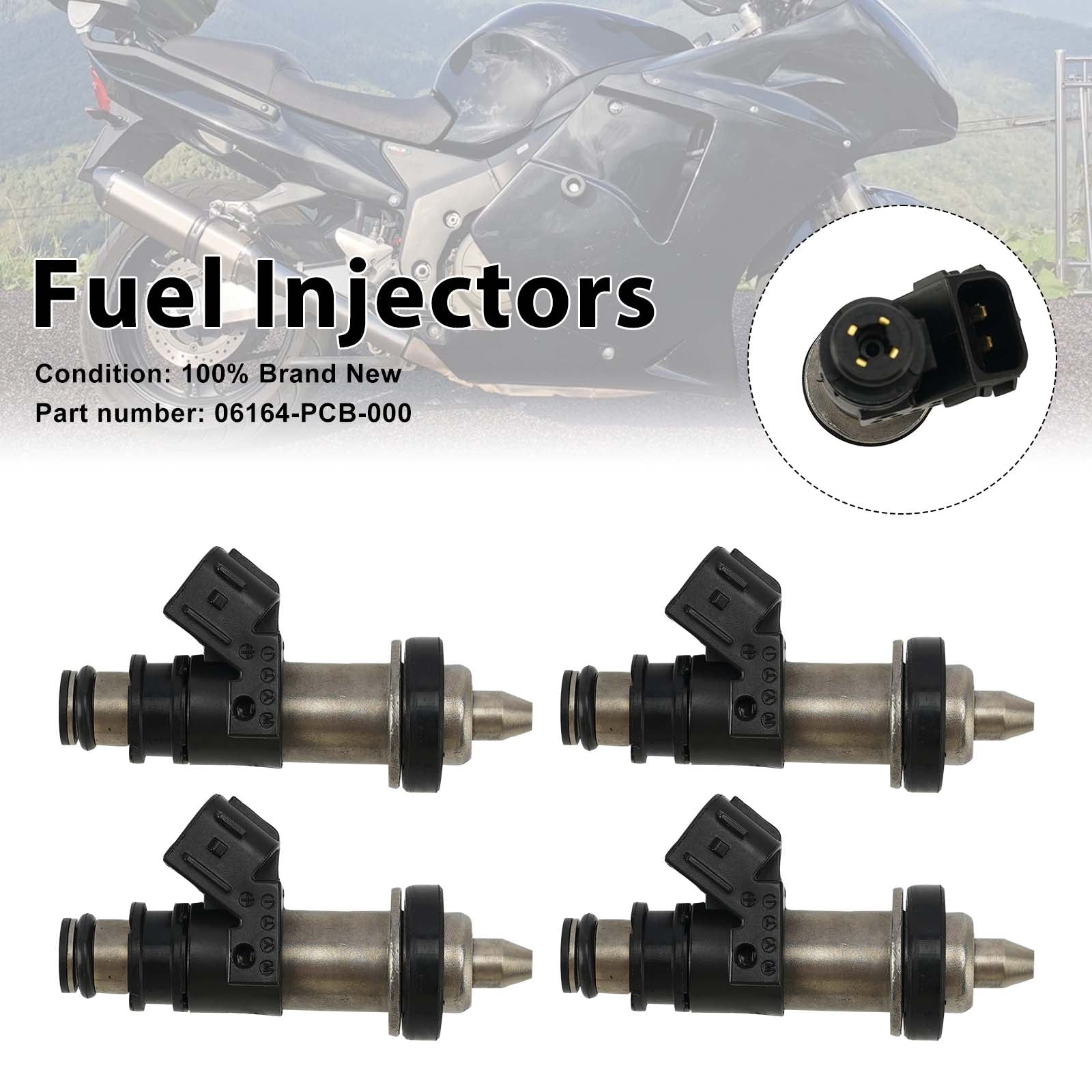 4PC Fuel Injectors 06164-PCB-000 For Honda CBR1100XX 1999-2003