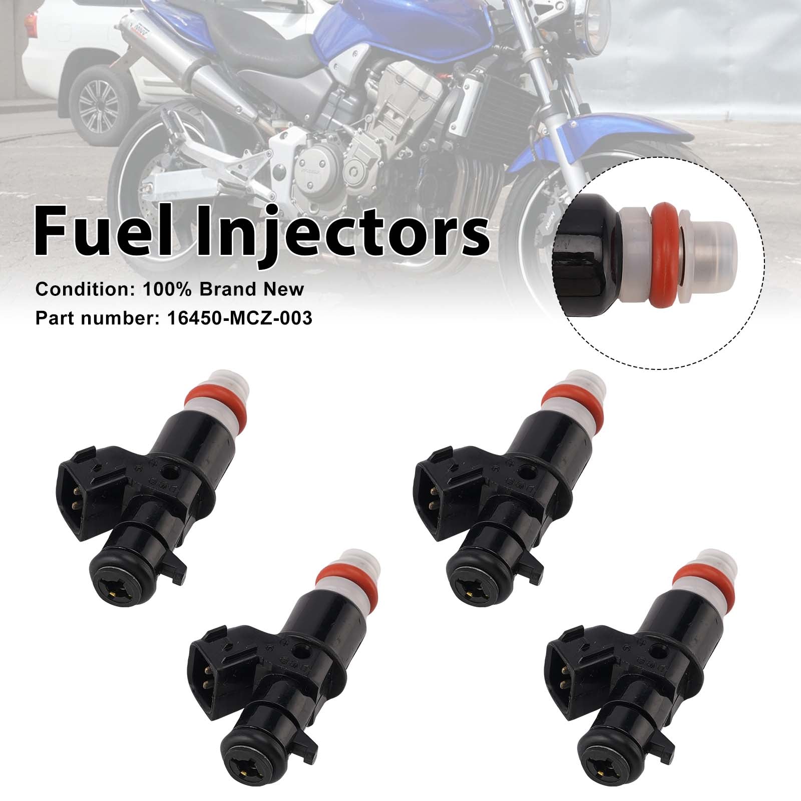 4PC Fuel Injectors 16450-MCZ-003 For Honda CB900F 919 2002-2007