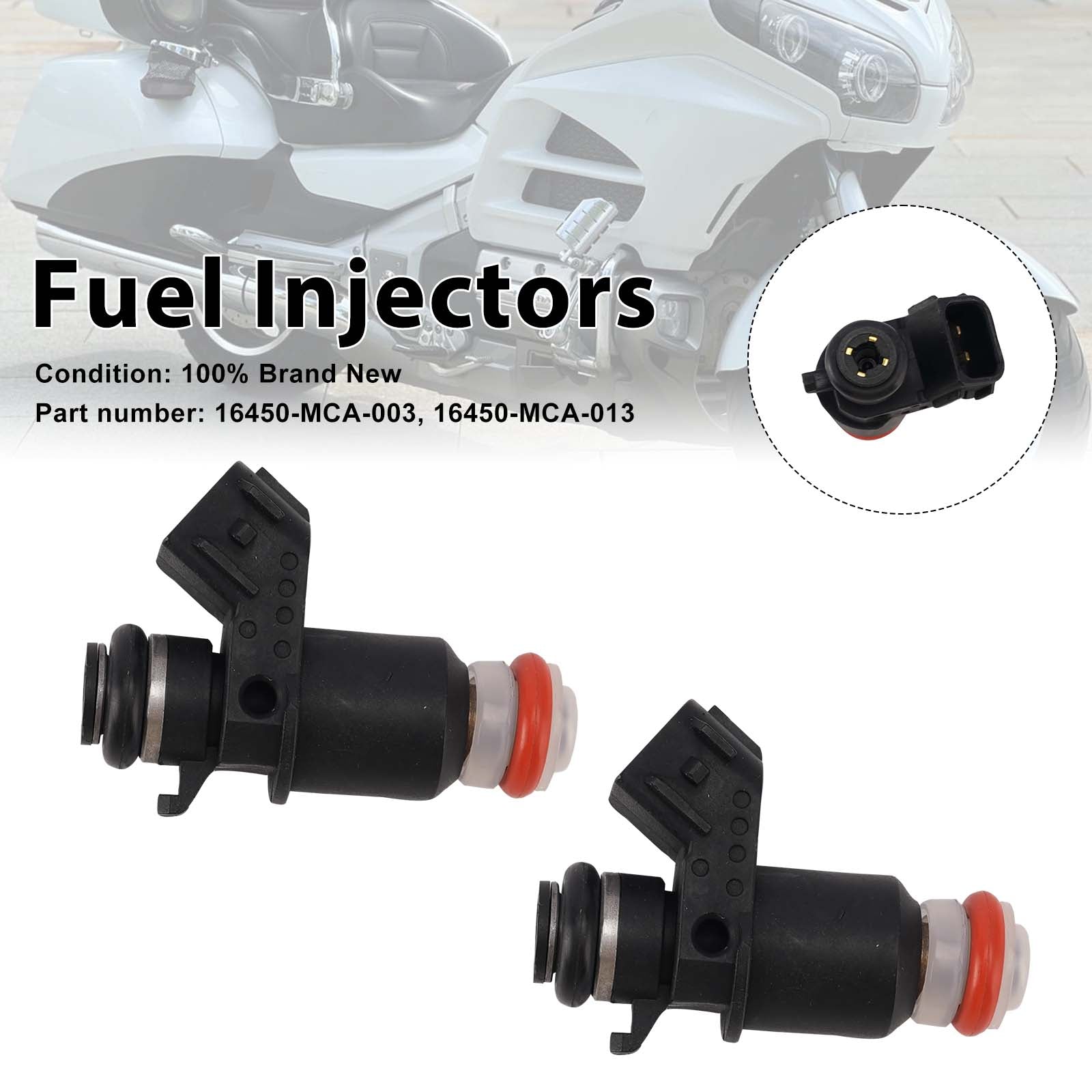 2PC 16450-MCA-013 Fuel Injectors 16450-MCA-003 For Honda Valkyrie 1800 GL1800 FSC600A