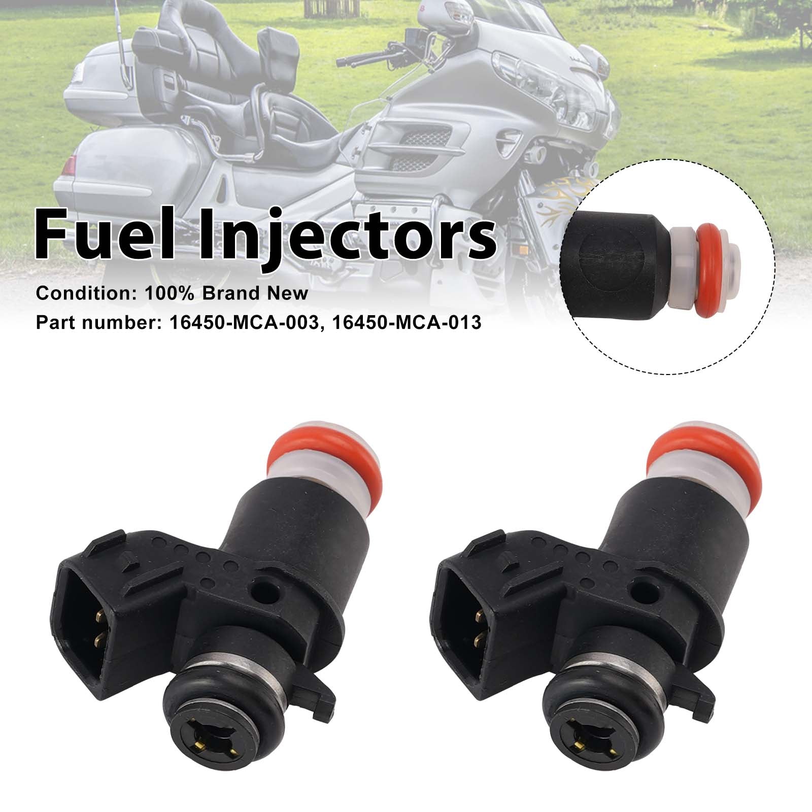 2PC 16450-MCA-013 Fuel Injectors 16450-MCA-003 For Honda Valkyrie 1800 GL1800 FSC600A