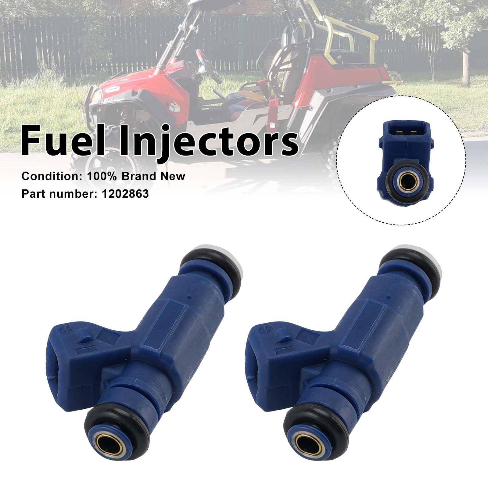 2PC Fuel Injectors 1202863 For Polaris RZR Ranger Sportsman EFI 700 800