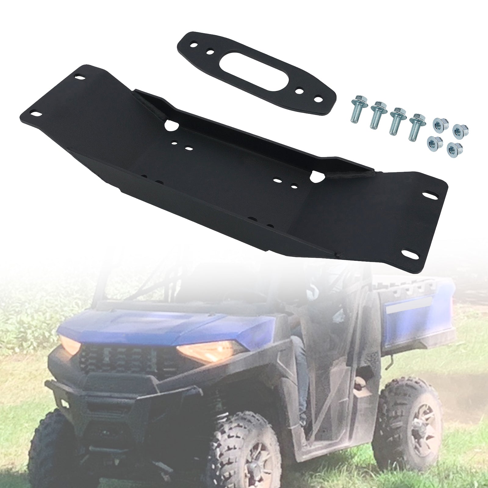 Winch Mount Plate Bracket Kit For Polaris Ranger Midsize Sp 570/ Crew 2022-2025