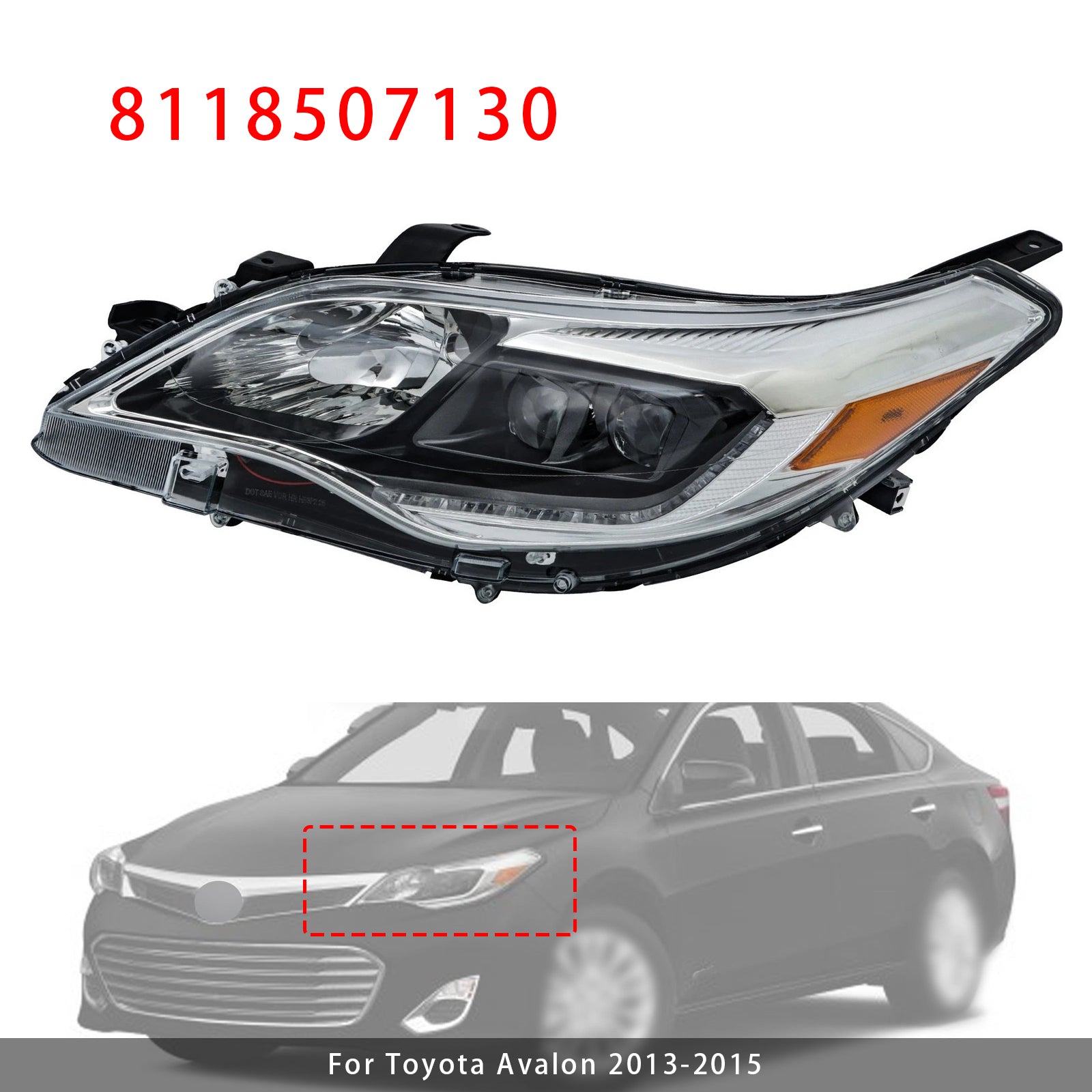 Left Xenon/HID Head Light 8118507130 For Toyota Avalon 2013-2015