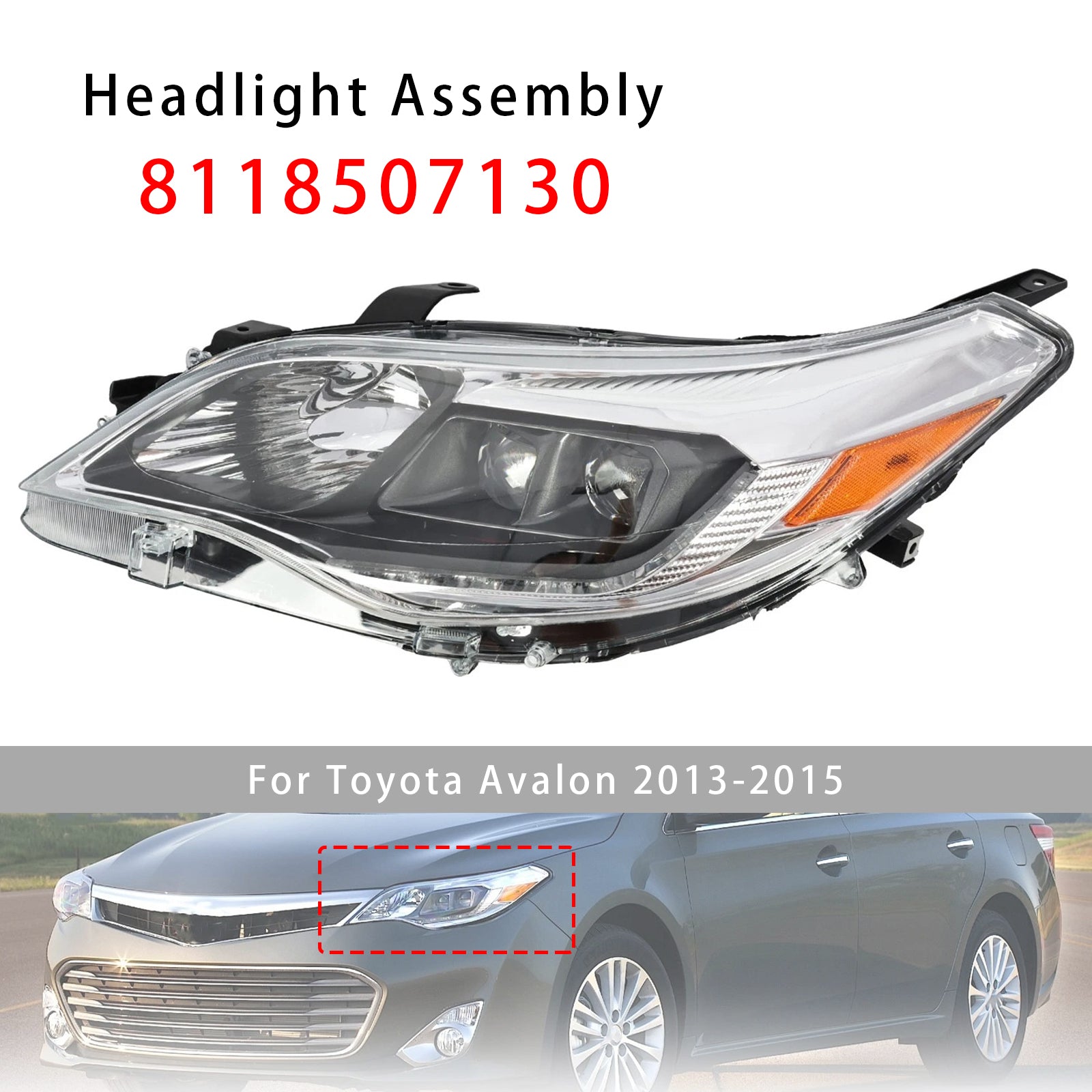Left Xenon/HID Head Light 8118507130 For Toyota Avalon 2013-2015