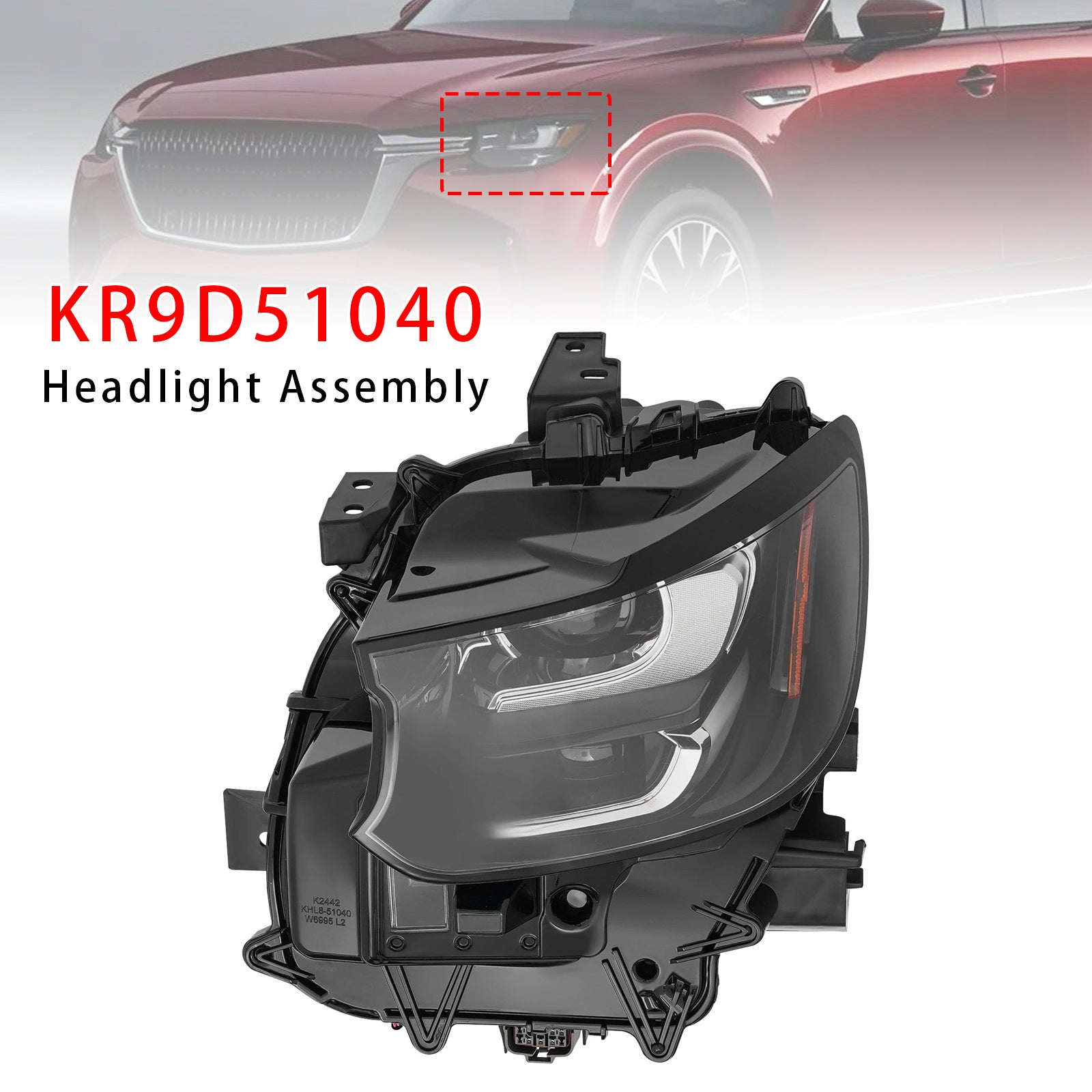 Left LED Head Light Without DRL/AFS For Mazda CX-90 2024-2025 KR9D51040