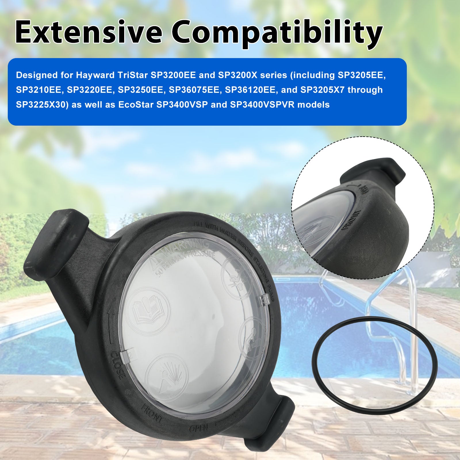SPX3200DLS Pump Lid PRE With O-Ring For Hayward TriStar AND EcoStar