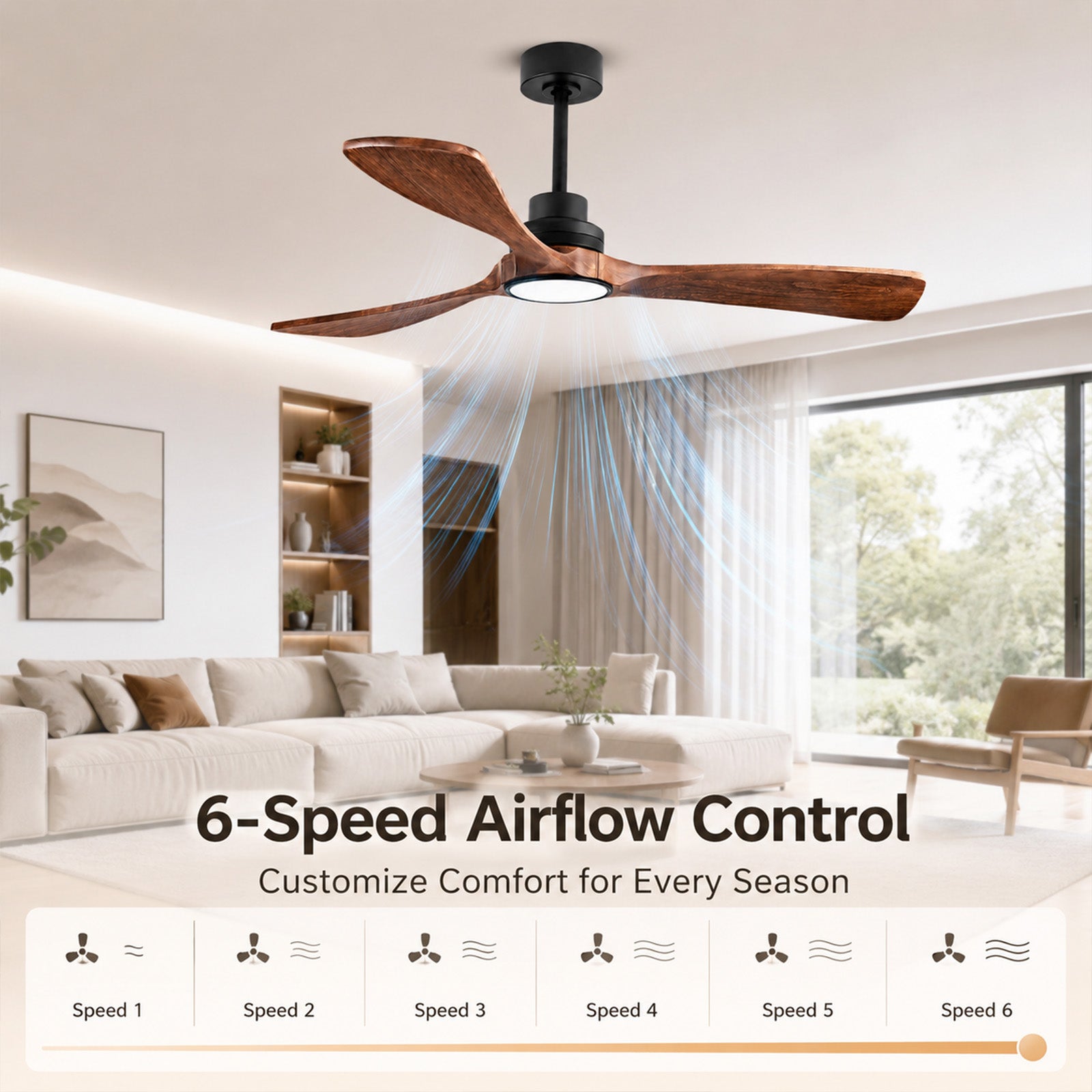 52" Smart Ceiling Fan with Light