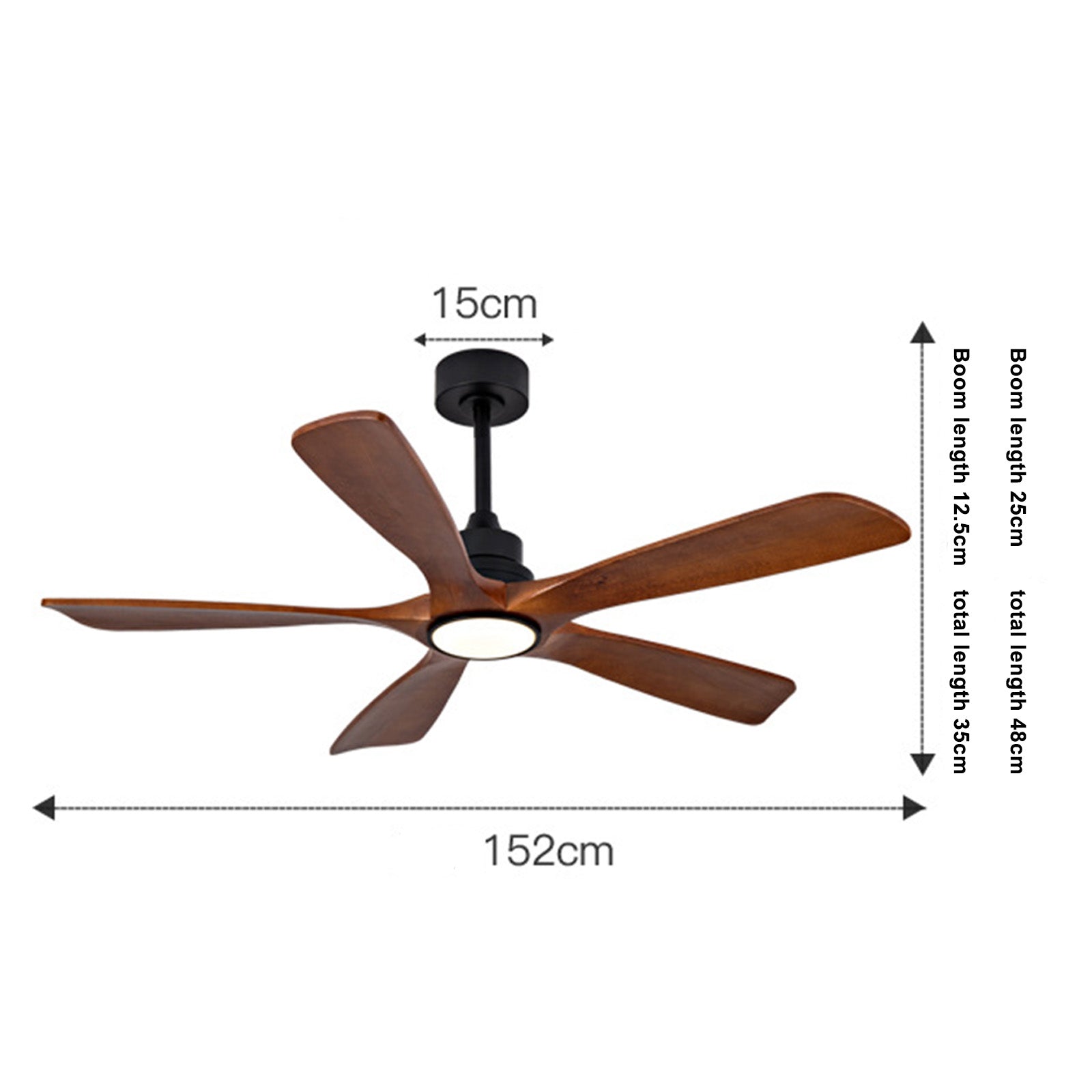 Quiet 60" Ceiling Fan Light