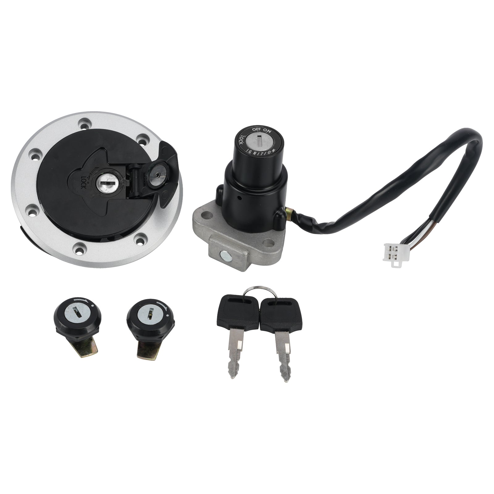Ignition Key Switch Fuel Cap Lock Set For Kawasaki Ninja RR 150 KRR 150 ZX150