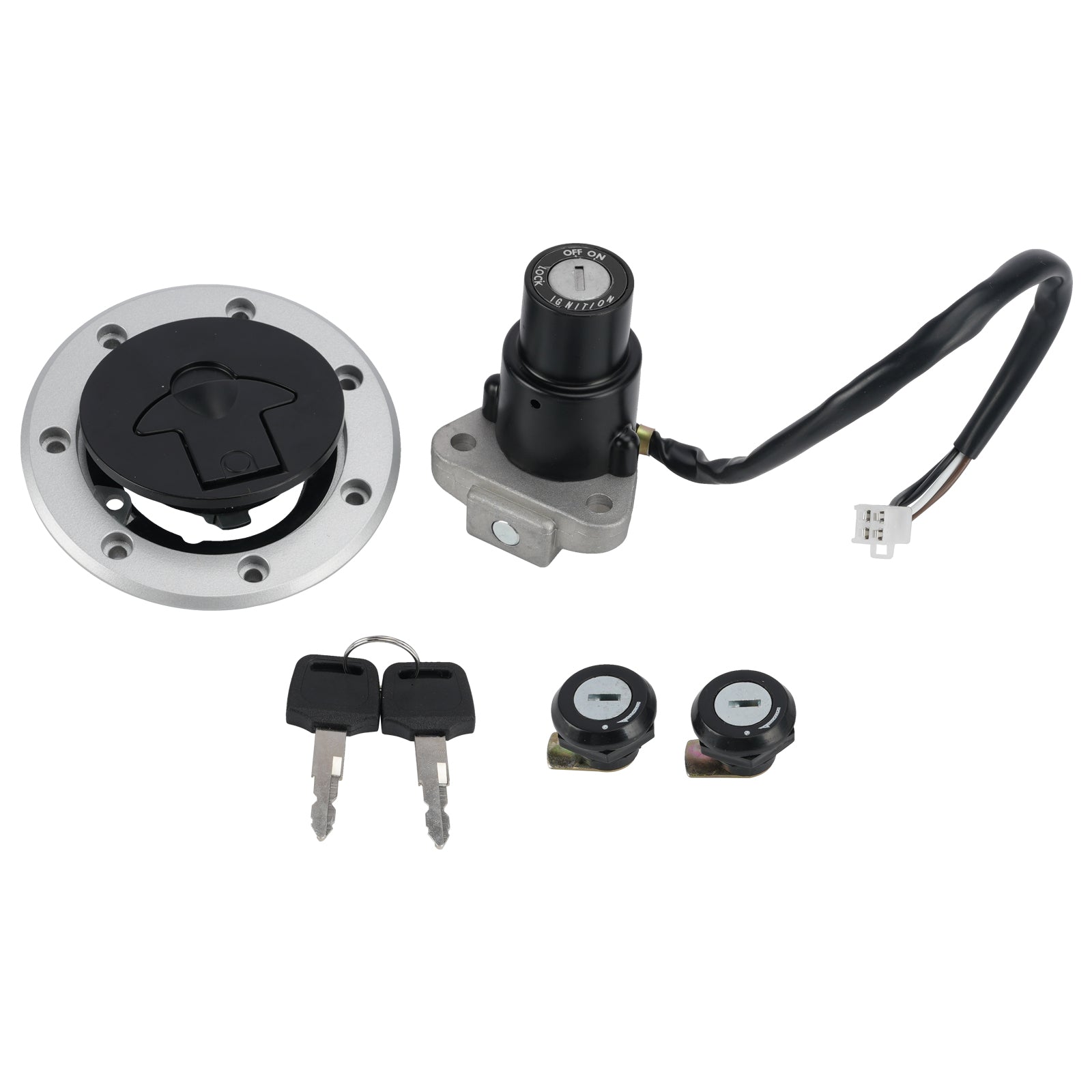 Ignition Key Switch Fuel Cap Lock Set For Kawasaki Ninja RR 150 KRR 150 ZX150