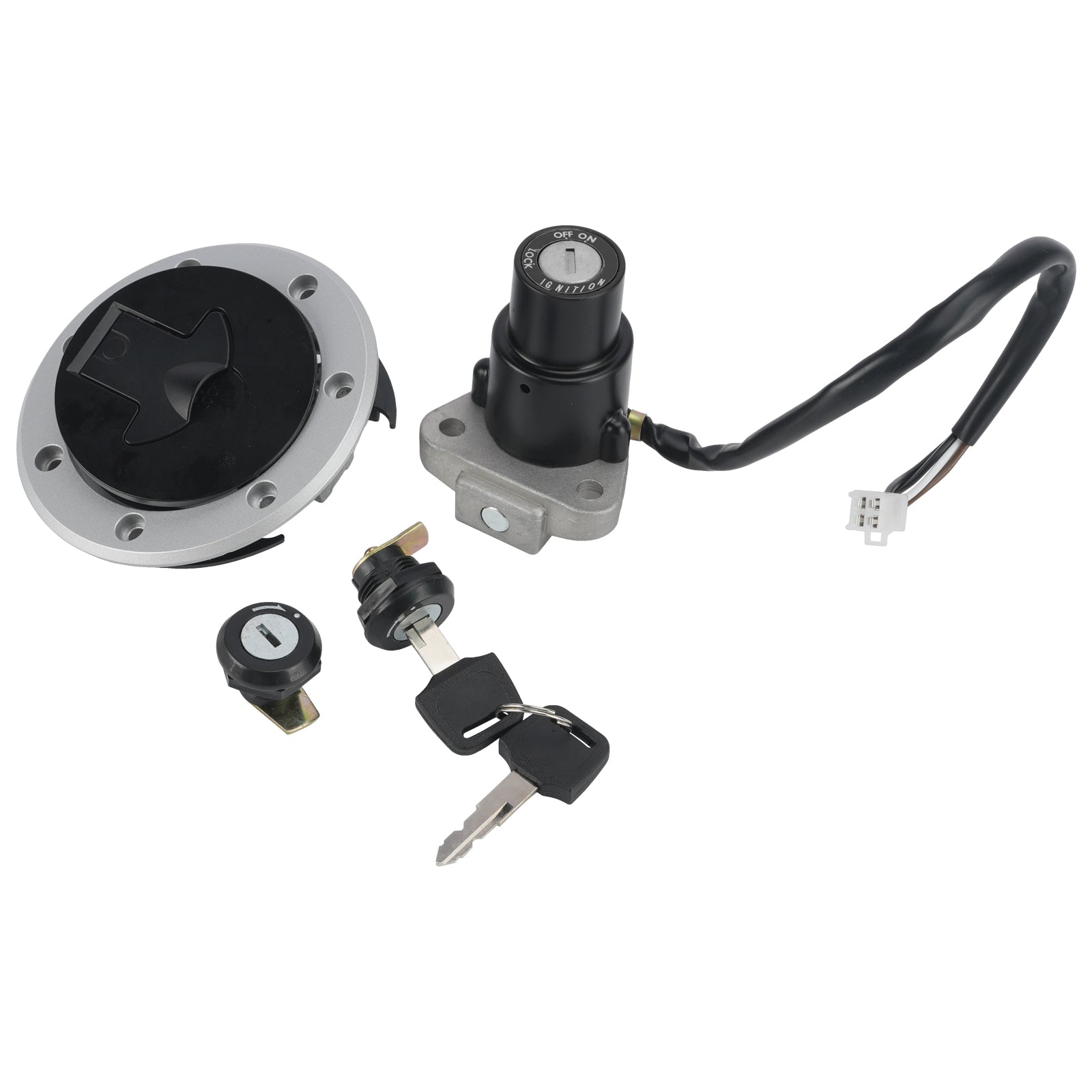 Ignition Key Switch Fuel Cap Lock Set For Kawasaki Ninja RR 150 KRR 150 ZX150