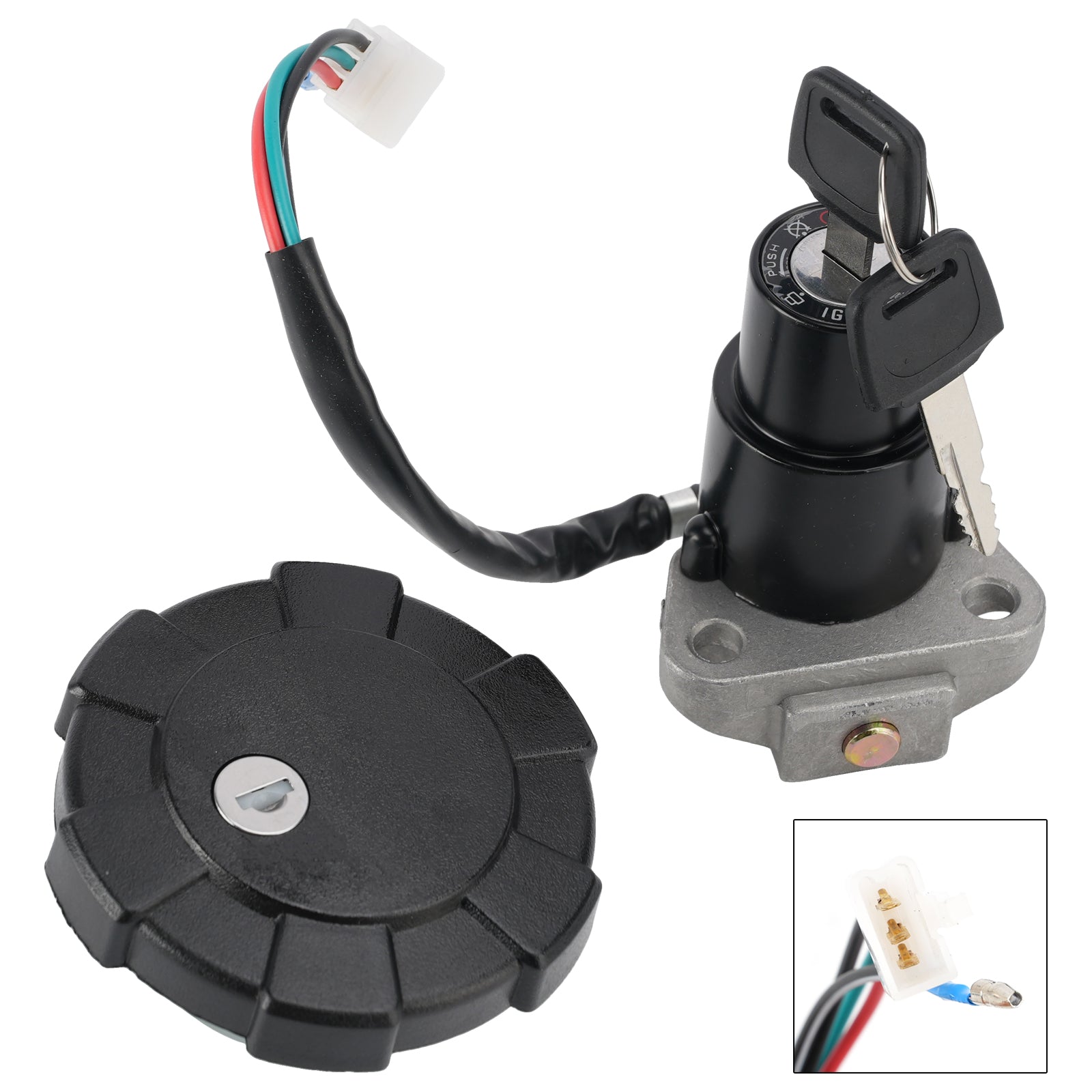 Ignition Key Switch Fuel Cap Lock Set For Yamaha DT200R XT250 XT350 1988-2001