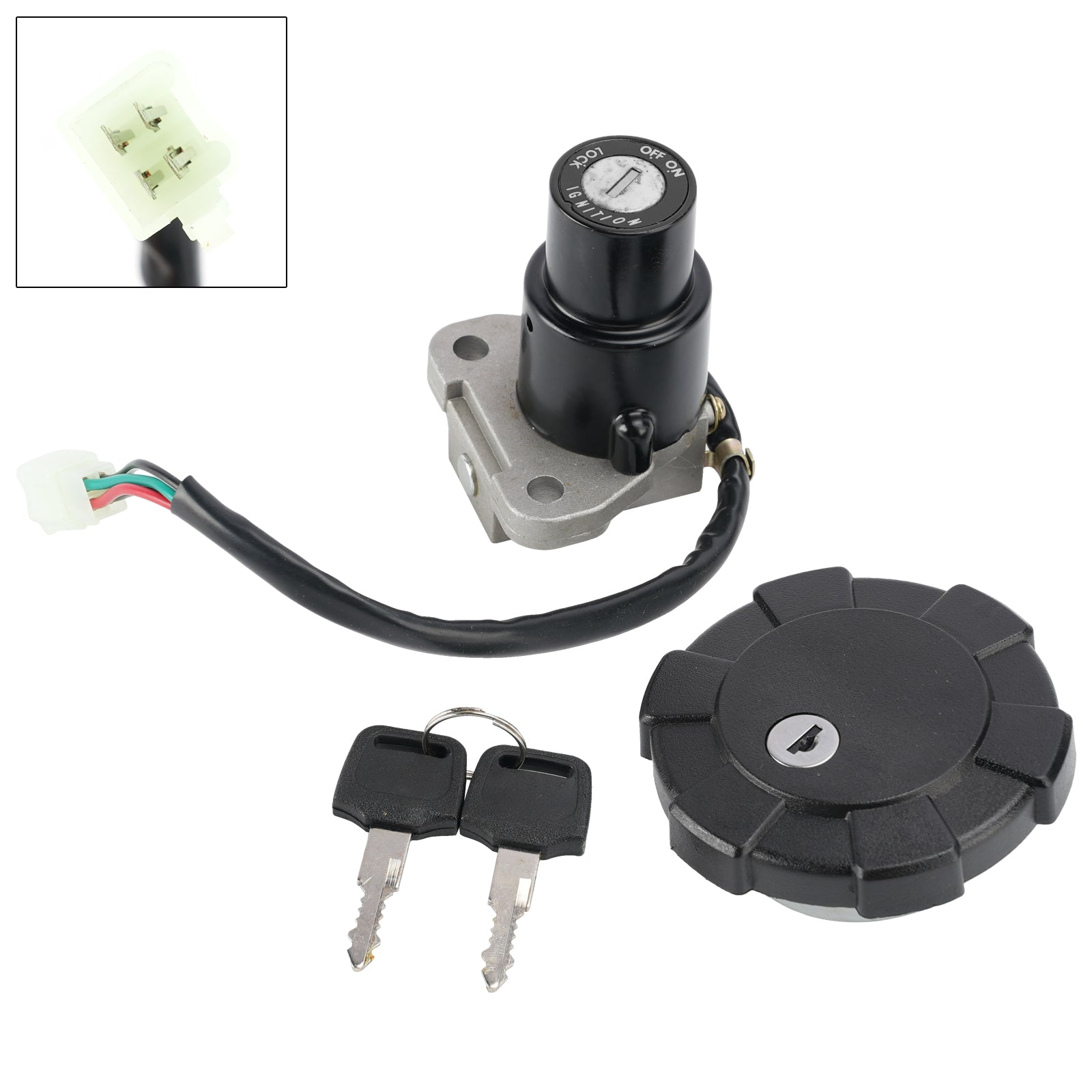 4-Wire Ignition Switch Fuel Cap Lock Set For Yamaha DT 125R DT125R 1987-2002