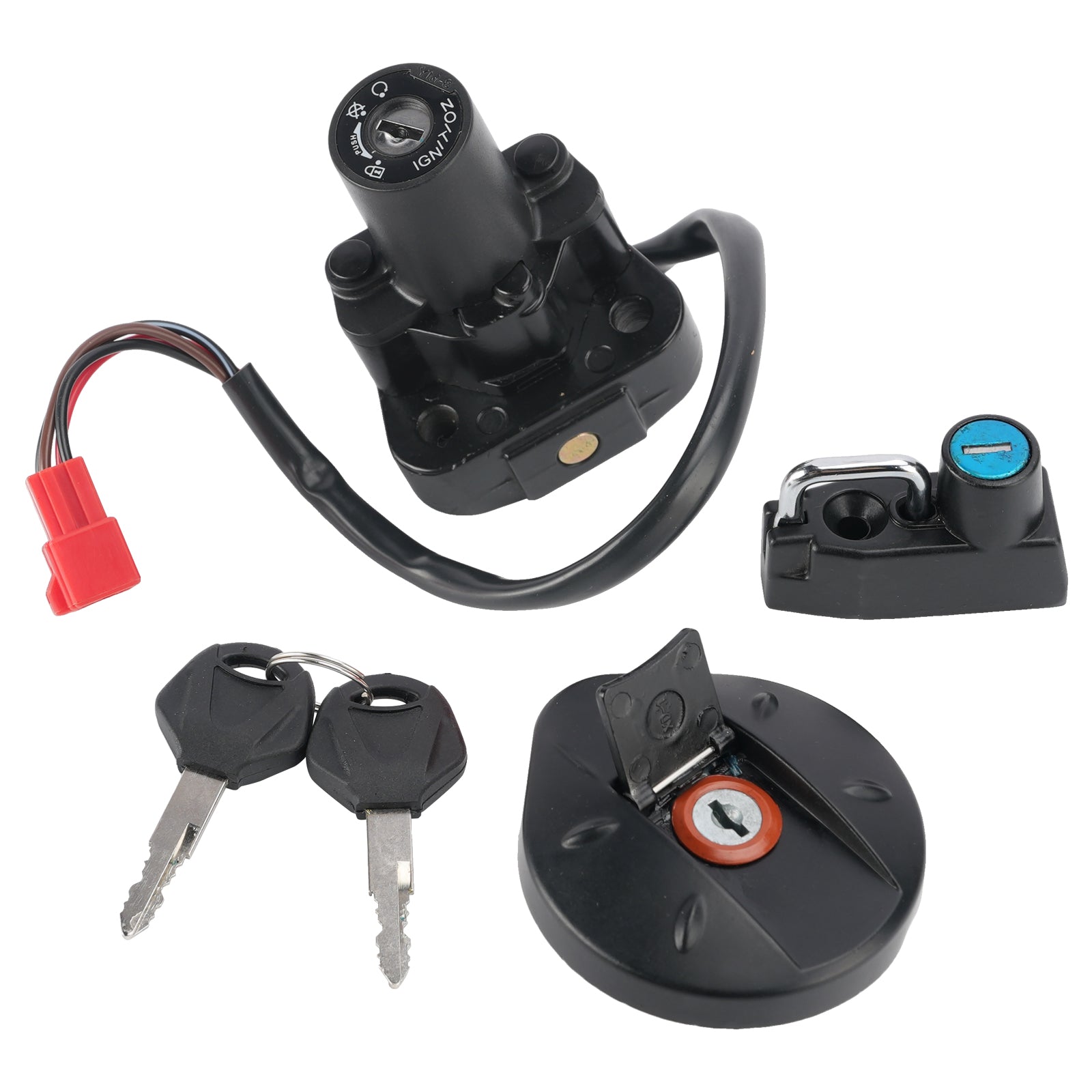 4-Wire Ignition Switch Fuel Cap Helmet Lock Set For Yamaha XT 250 X Serow 05-17