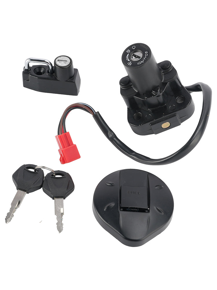 4-Wire Ignition Switch Fuel Cap Helmet Lock Set For Yamaha XT 250 X Serow 05-17
