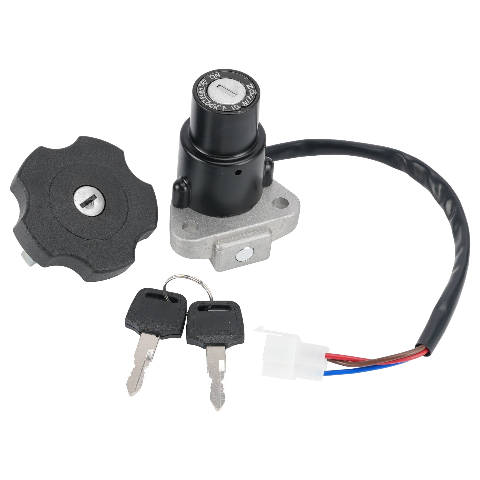 3-Wire Ignition Switch Fuel Cap Lock Set For Yamaha FJ600 1984-1985/1989-1990