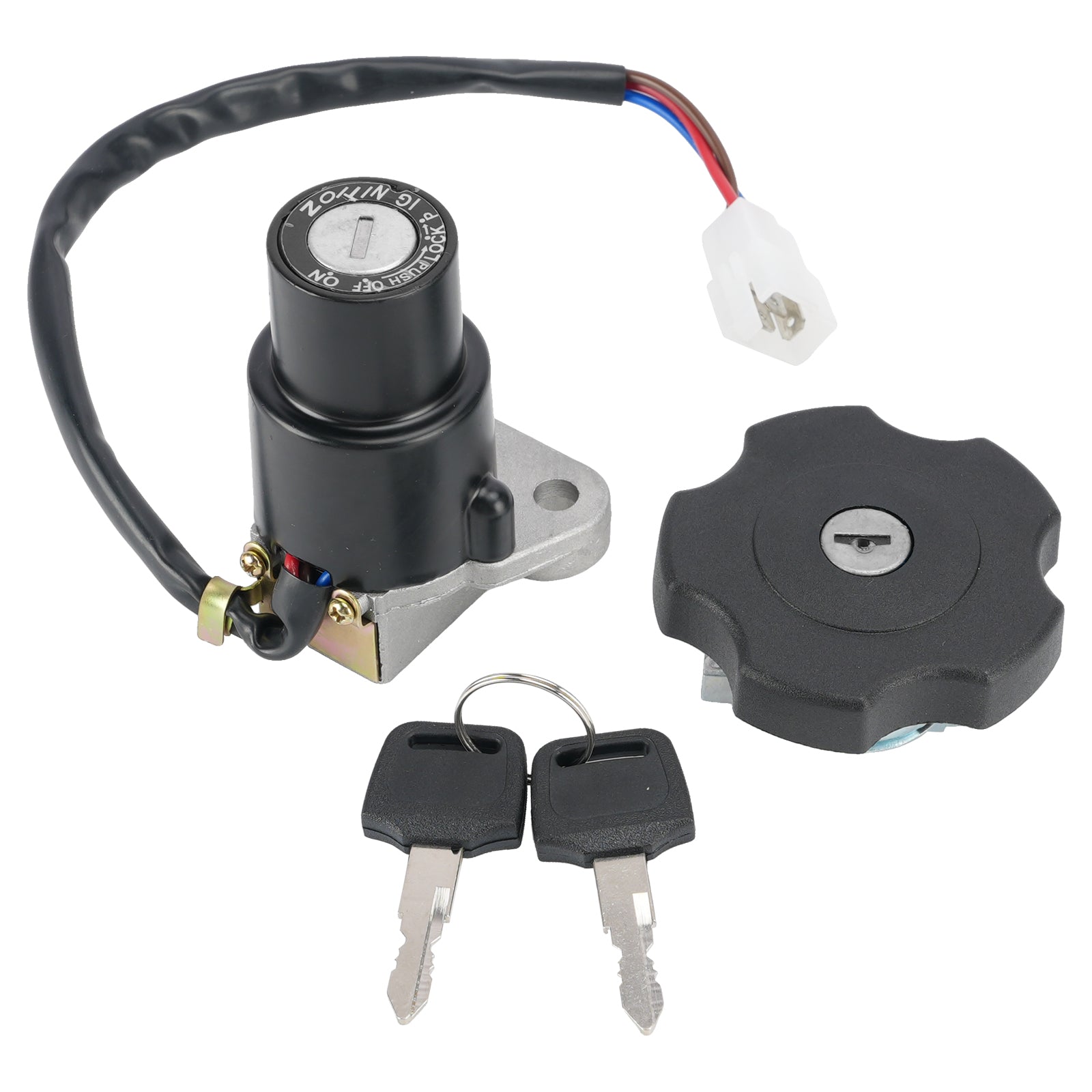 3-Wire Ignition Switch Fuel Cap Lock Set For Yamaha FJ600 1984-1985/1989-1990