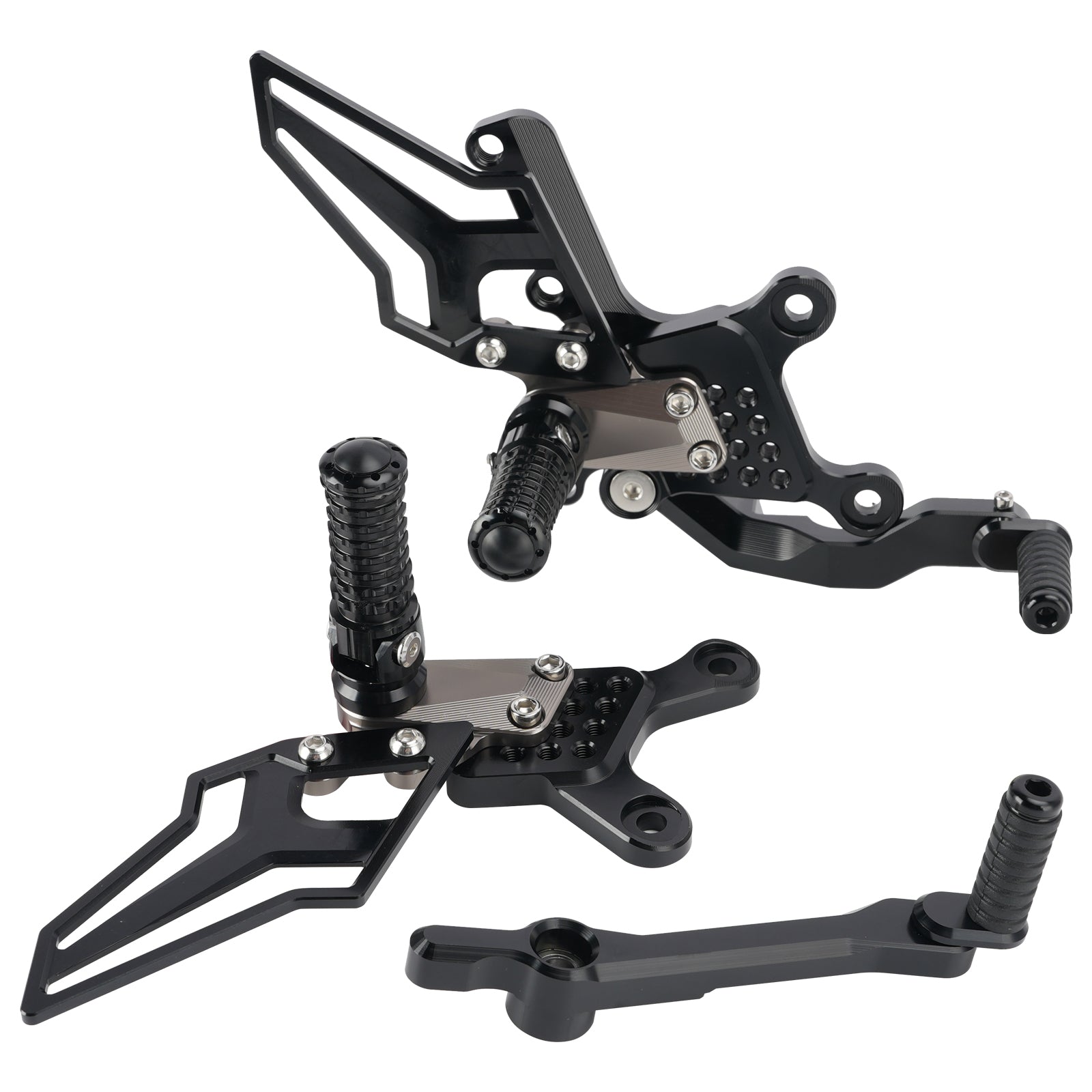 Racing Adjustable Rearsets Foot Pegs Gray For Yamaha MT09 MT-09 2024 2025 2026
