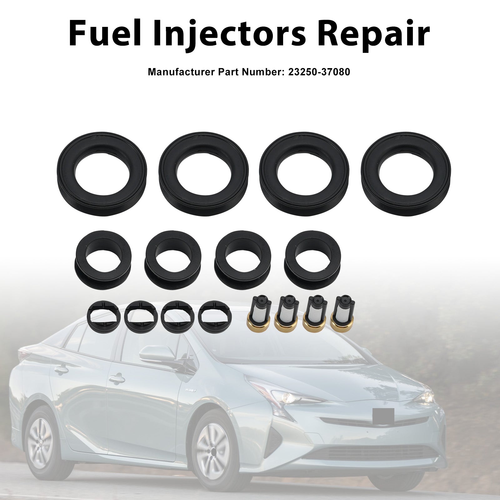 Fuel Injector Seal O-Ring 23250-37080 Fit Toyota Prius 16-22 Corolla 20-23