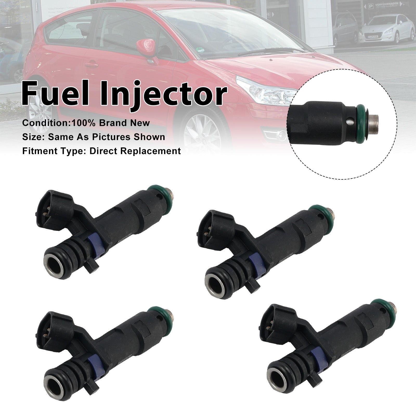 4Pcs Fuel Injector For Citro?n C4 Coupe 2006-07 C5 II 2004-2008 9660275780