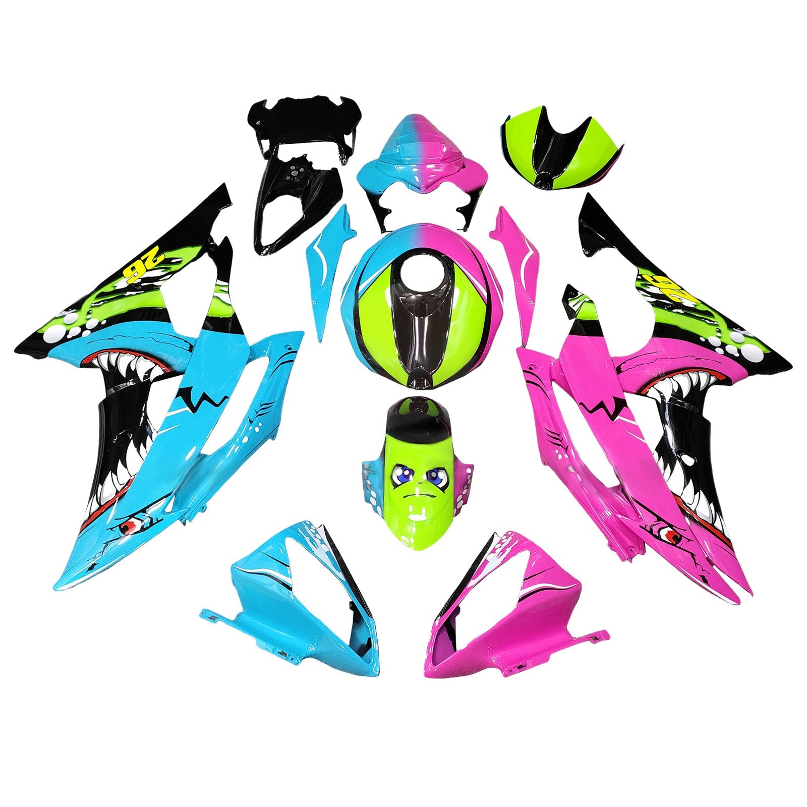 Injection Fairing Kit Bodywork Plastic ABS For Yamaha YZFR6 YZF-R6 2008-2016