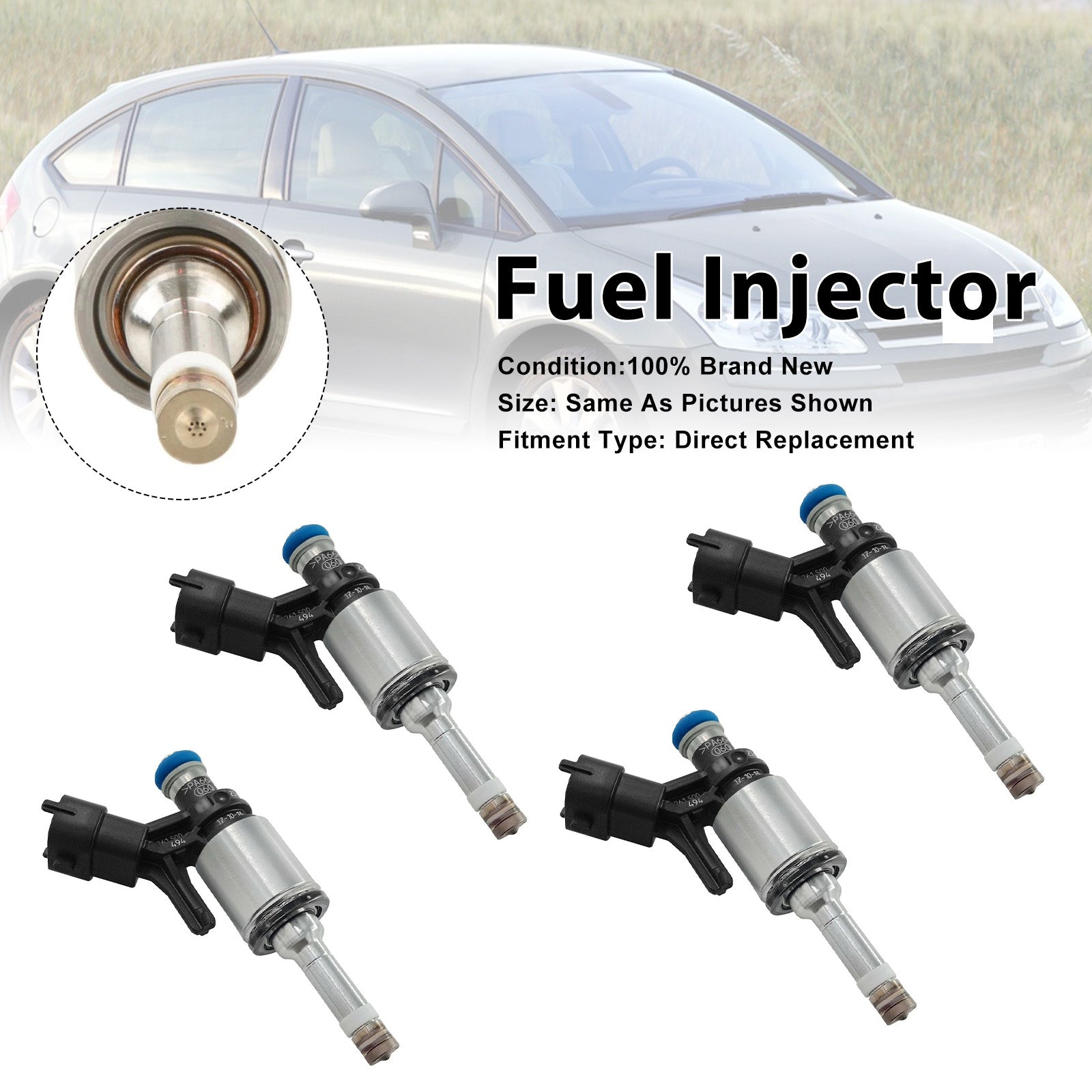 4Pcs Fuel Injector For Peugeot 207 2006-2013 308 CC 2009-2014 0261500029