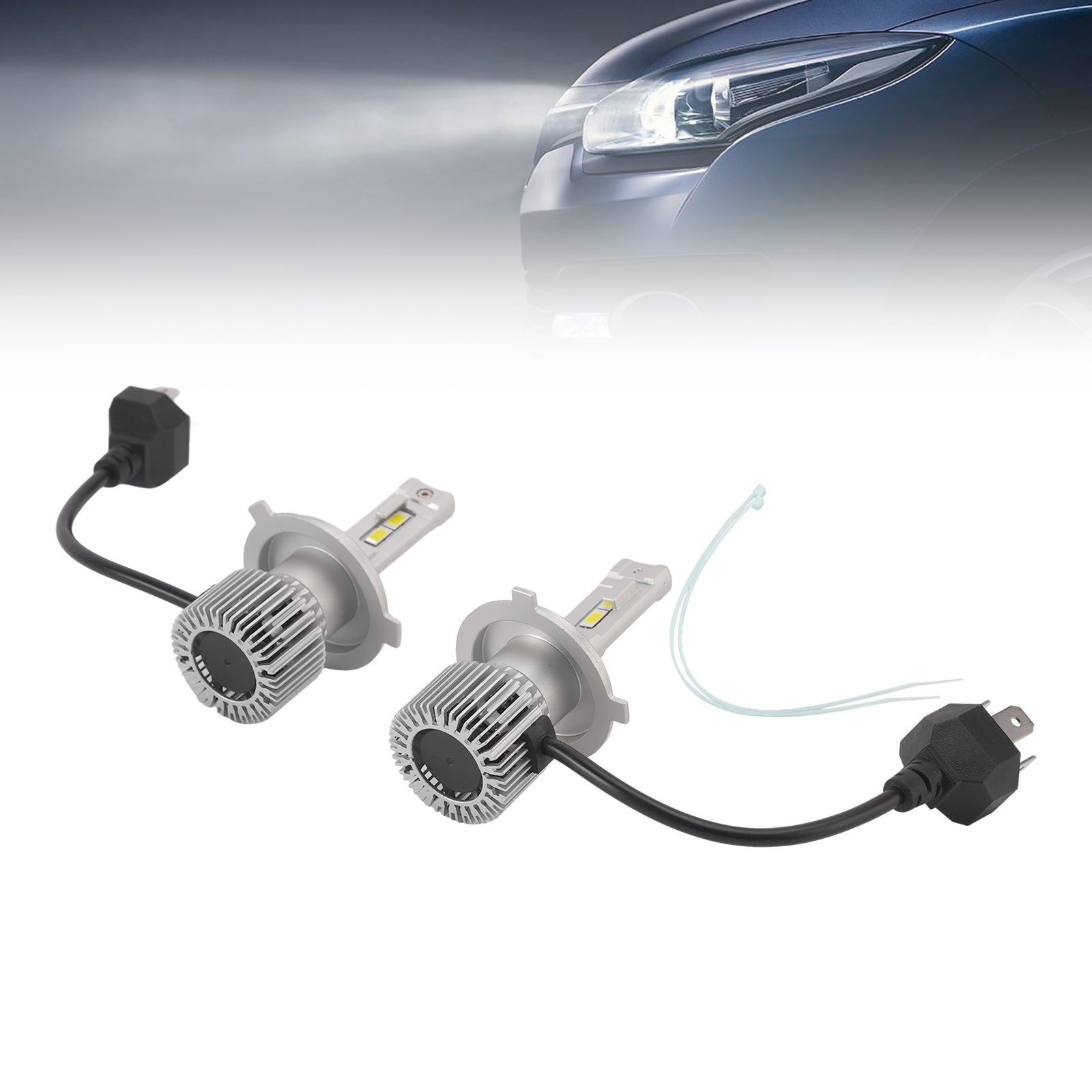 LED Headlight Bulb Kit High Low Beam Lamp H4 12V 35W 6500K 2500LM For HELLA