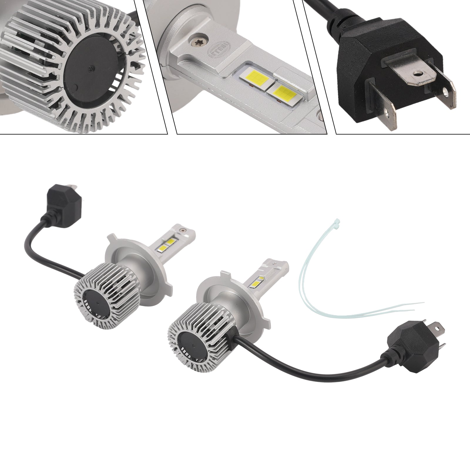 LED Headlight Bulb Kit High Low Beam Lamp H4 12V 35W 6500K 2500LM For HELLA