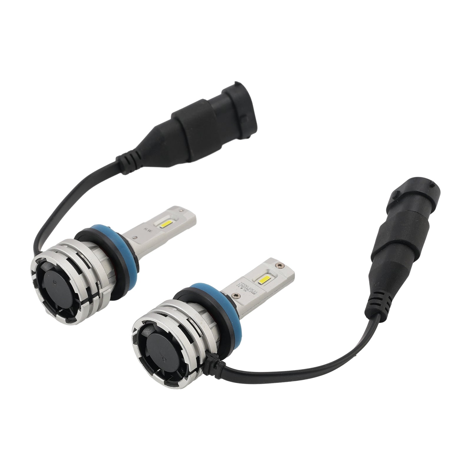LED Headlight Bulb Kit Hi/Low Beam H8 H9 H11 12V 24W 6500K Fan Cooling For HELLA