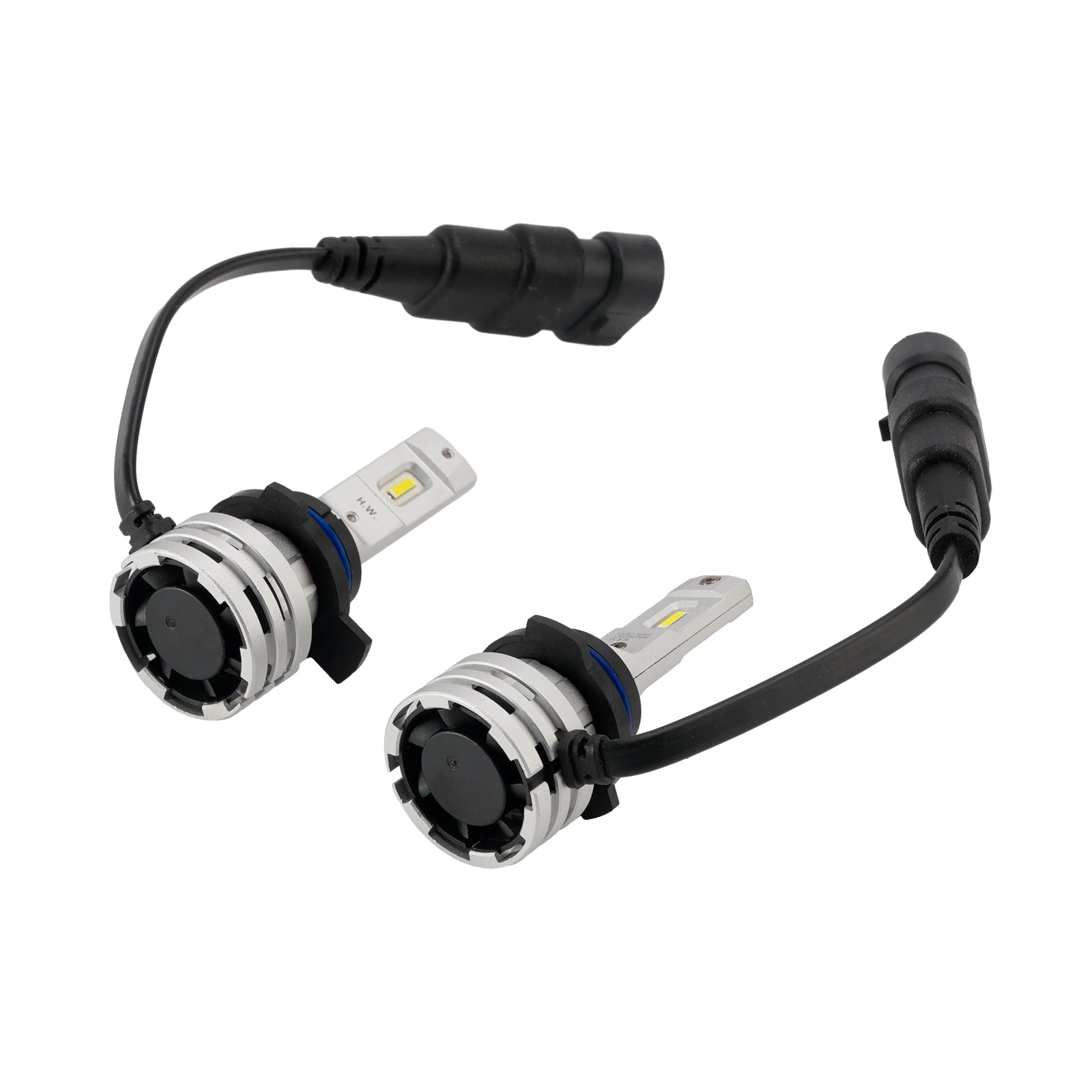LED Headlight Bulb Kit Hi/Low Beam HIR2 9012 12V 24W 6500K Fan Cooling For HELLA
